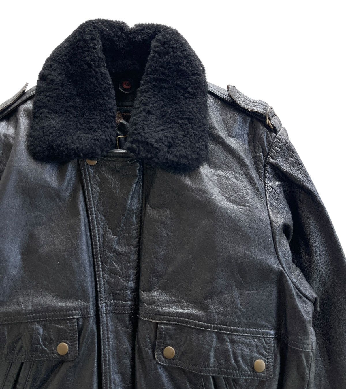 Vintage Bugatti G-1 Blouson Cowhide Leather Boa Collar Jacket Size US L / EU 52-54 / 3 - 7 Thumbnail