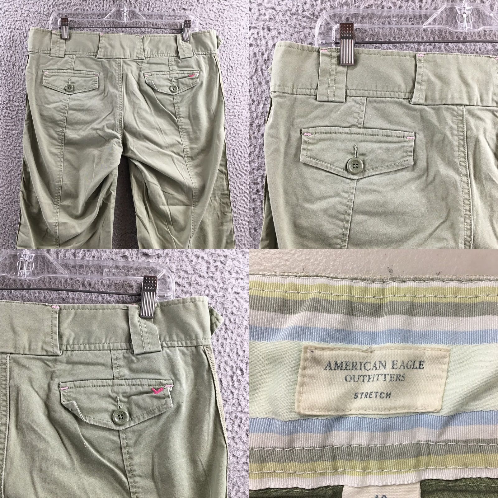 American Eagle Outfitters American Eagle Outfitters Crop Pants Womens 10 Green Stretch Zip Fly Casual Size 32" / US 10 / IT 46 - 9 Thumbnail