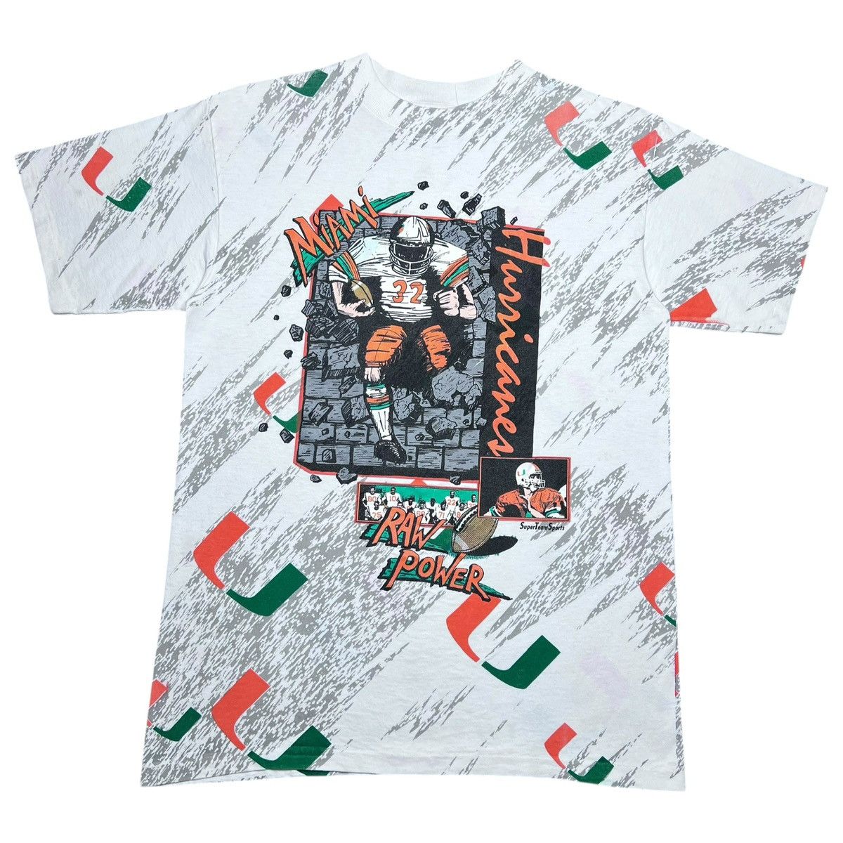 NCAA NCAA Miami Hurricanes Super Team Sports All Over Print Tee Size US L / EU 52-54 / 3 - 1 Thumbnail