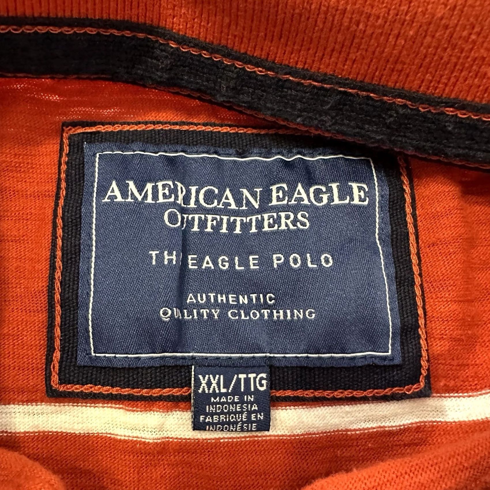 American Eagle Outfitters VINTAGE American Eagle Shirt Mens 2XL Orange Striped Polo Long Sleeve Shirt Size US XXL / EU 58 / 5 - 3 Thumbnail