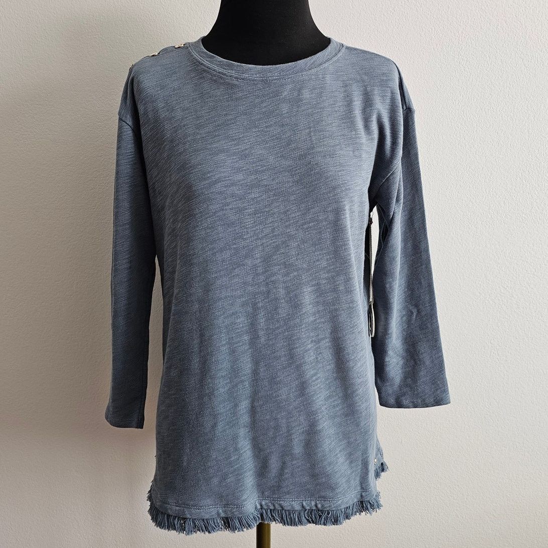 & Other Stories Spartina 449 Hudson Fringe Blue Cotton Sweater Knit Top M Size M / US 6-8 / IT 42-44 - 1 Thumbnail