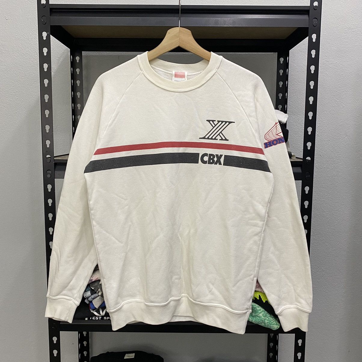 image of Gear For Sports x Honda Vintage Honda Sweatshirt 90's in White, Men's (Size Medium)