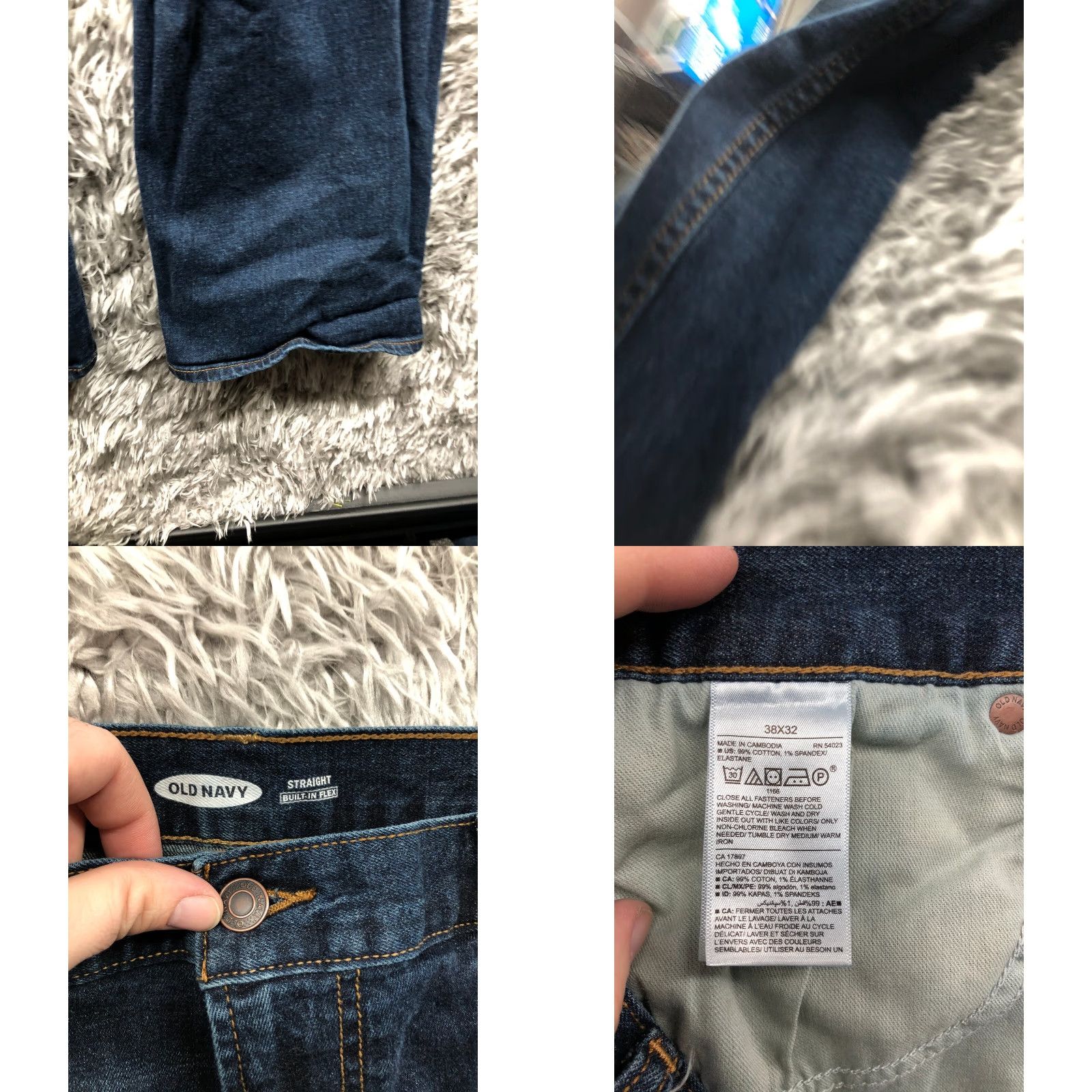 Old Navy Old Navy Jeans Mens 38x32 Mid Rise Straight Leg Dark Wash Blue Denim Jeans Size US 38 / EU 54 - 8 Thumbnail