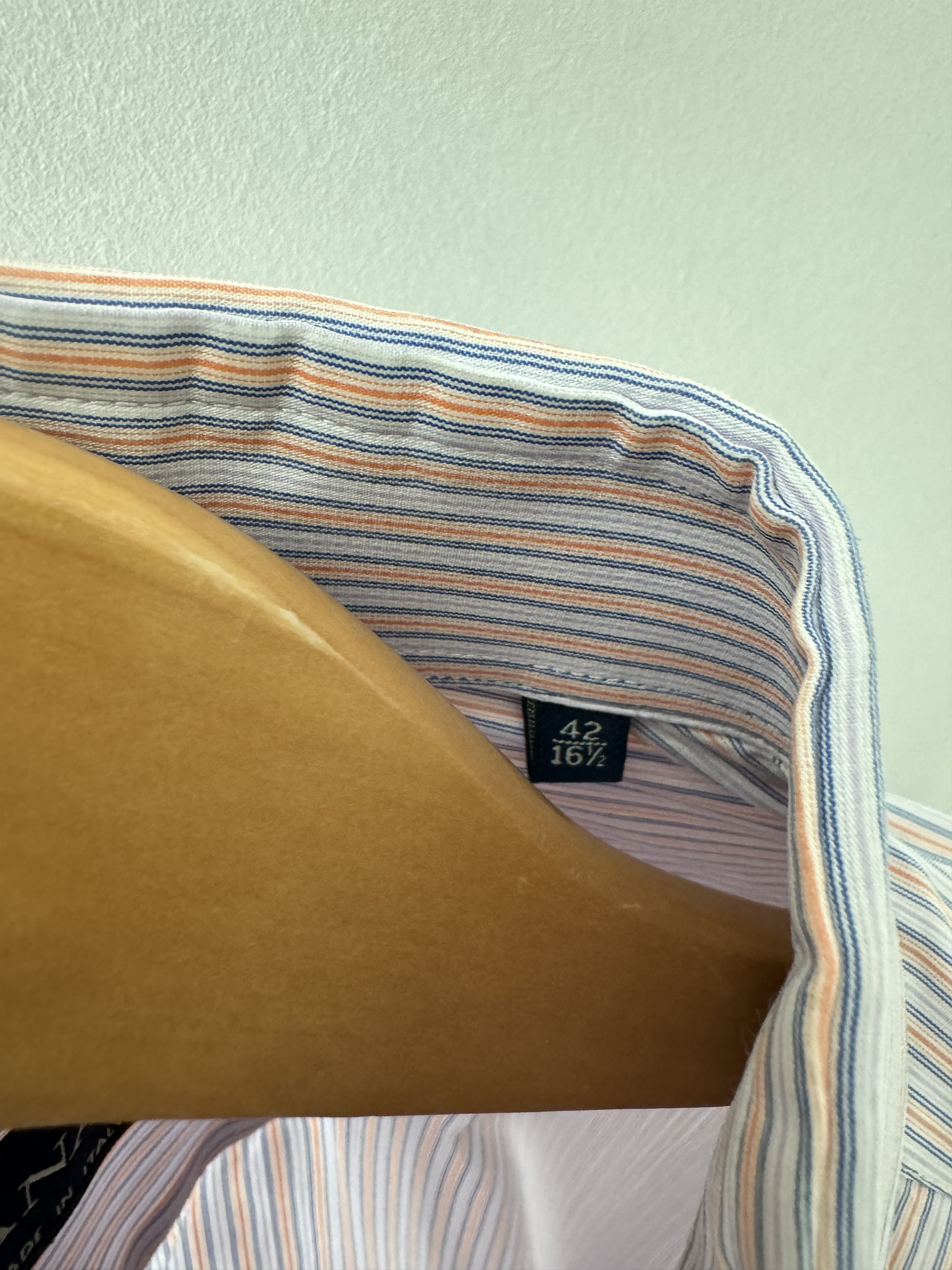 Canali Canali Striped Button Down Blue White Stripped Mens L 16.5 Size US L / EU 52-54 / 3 - 7 Thumbnail