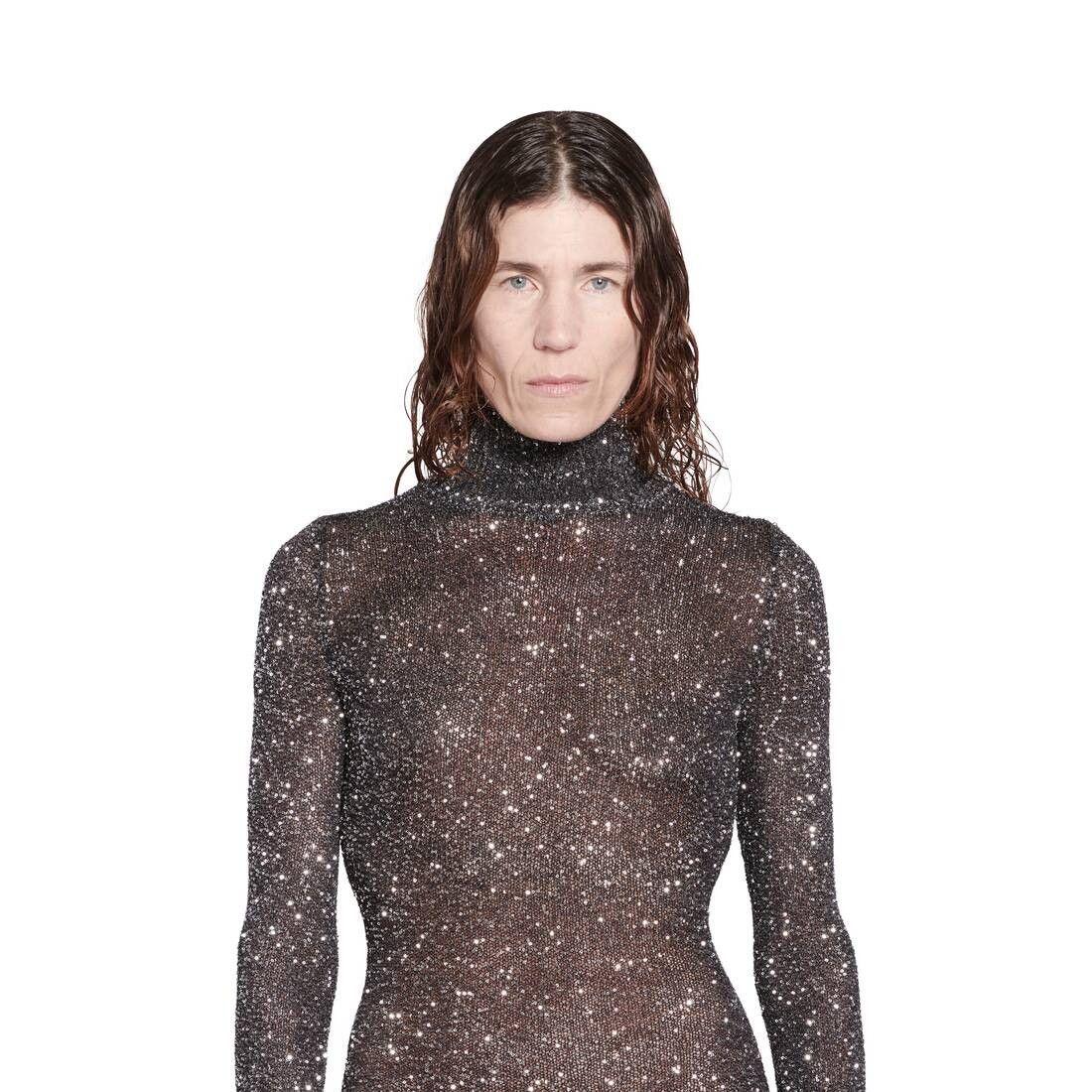 Balenciaga o1in1g0326 Maxi Dress in Black/Silver Size S / US 4 / IT 40 - 5 Thumbnail