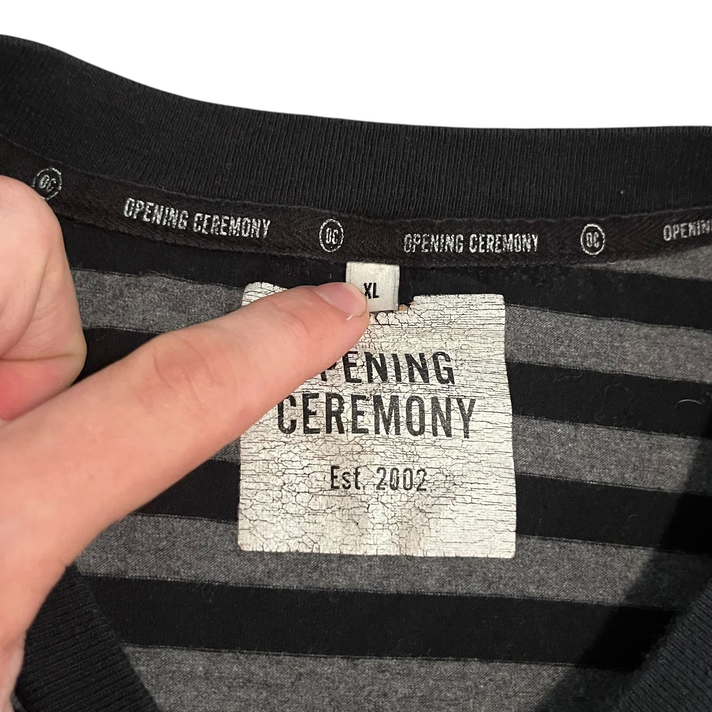 Opening Ceremony VINTAGE Opening Ceremony Striped Boxy T Shirt Size US XL / EU 56 / 4 - 2 Thumbnail