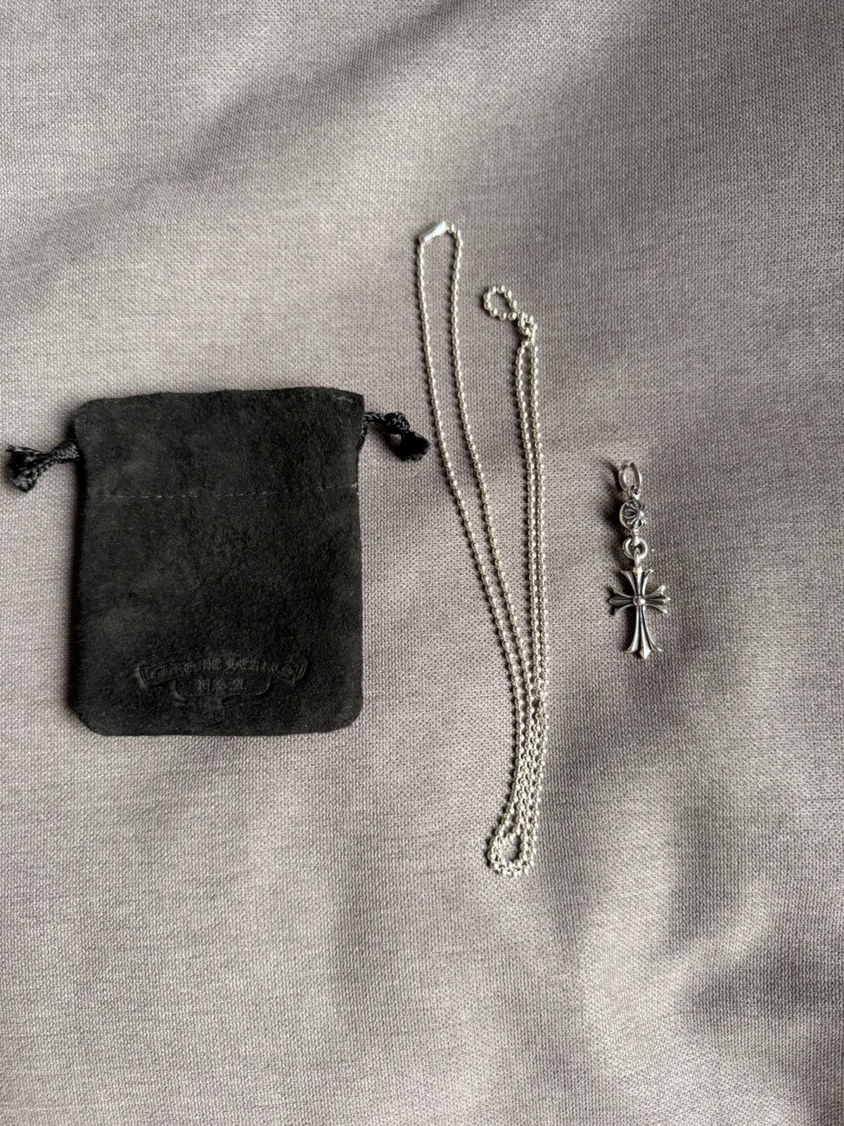 Chrome Hearts Chrome Hearts 1 Ball Tiny CH Cross Pendant + Ball Chain Size ONE SIZE - 3 Thumbnail