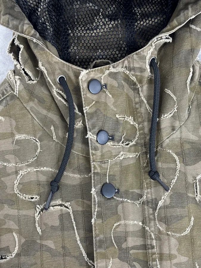 Diesel 2010 Diesel Khaki Jacket Nylon Laser Cut Distressed Size L Size US L / EU 52-54 / 3 - 9 Thumbnail