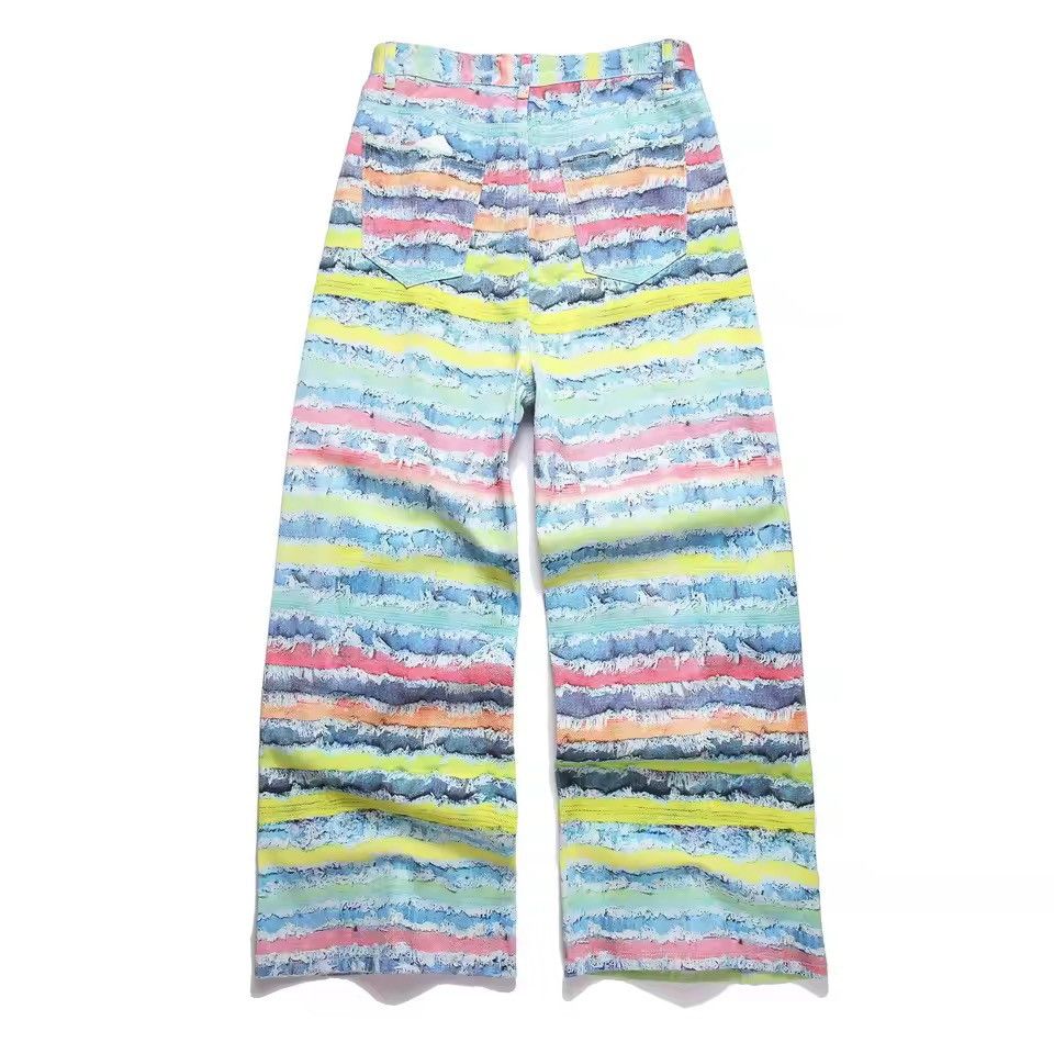 Japanese Brand 3D Striped Printed Pant Size US 29 - 8 Thumbnail