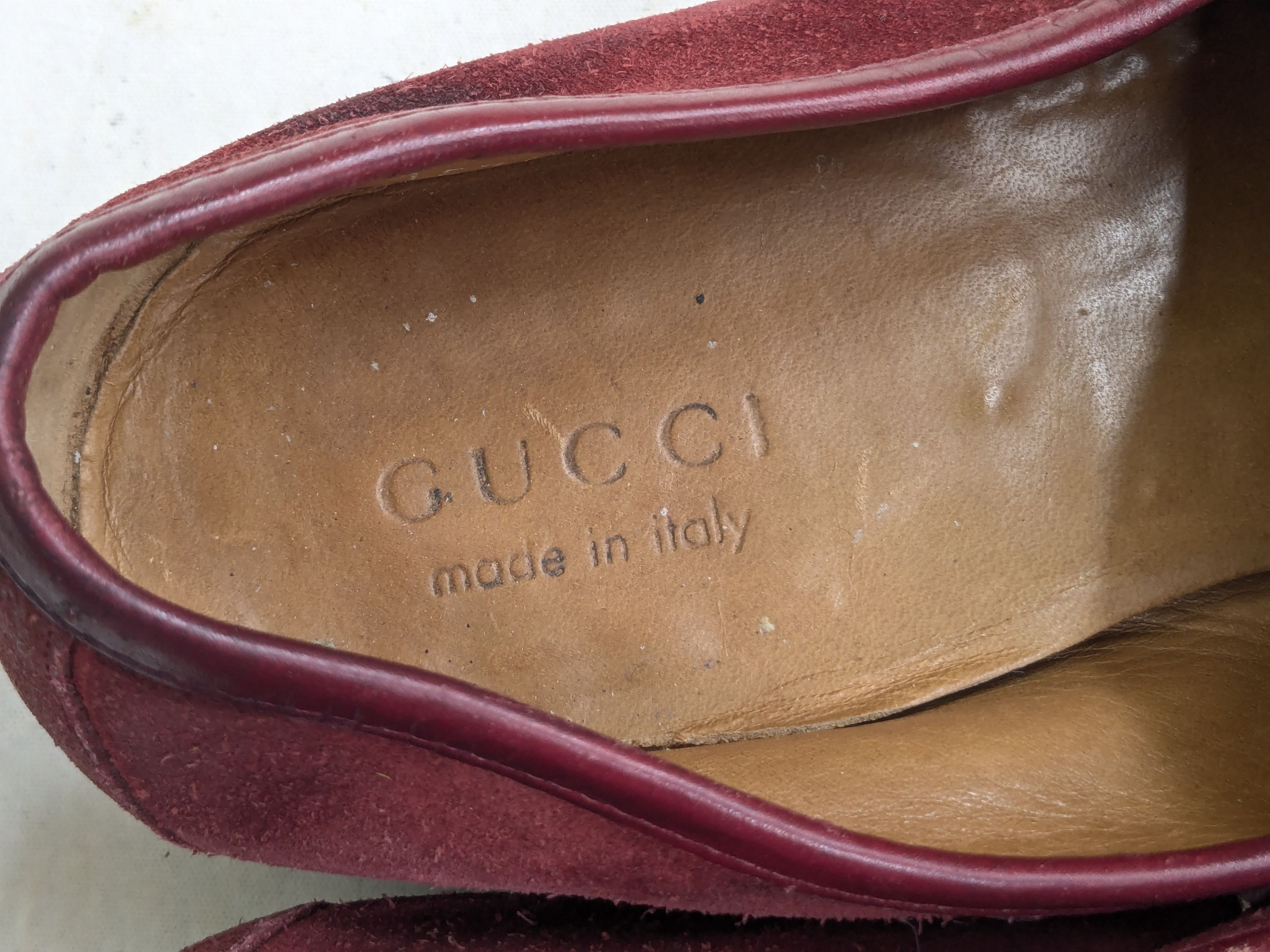 Gucci Gucci Horsebit Loafers Red 10.5 D Suede Leather Italy Slip Size US 10.5 / EU 43-44 - 5 Thumbnail