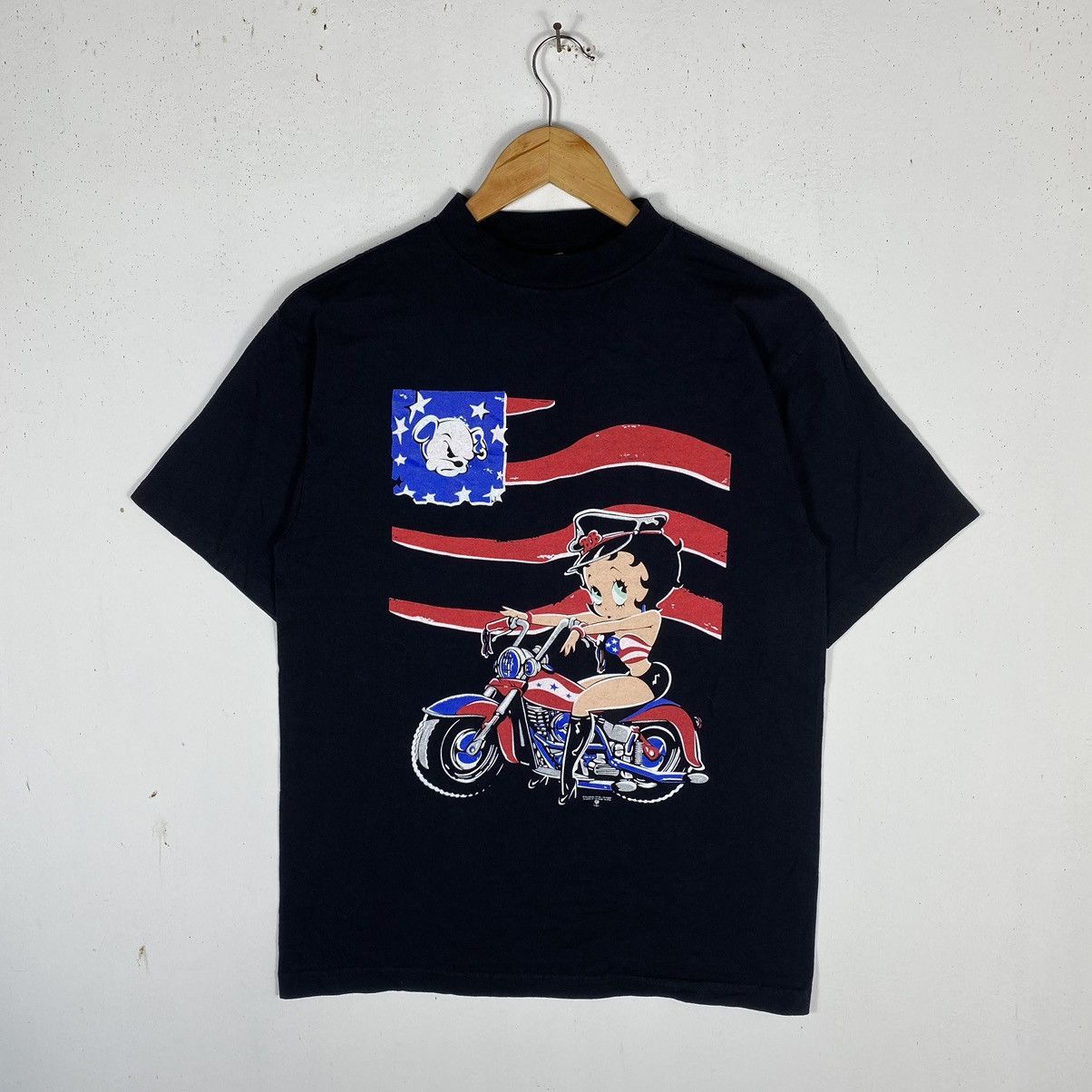 Vintage Vintage 90's BETTY BOOP Ride A Chopper Cartoon Graphic Tee Size US M / EU 48-50 / 2 - 2 Thumbnail