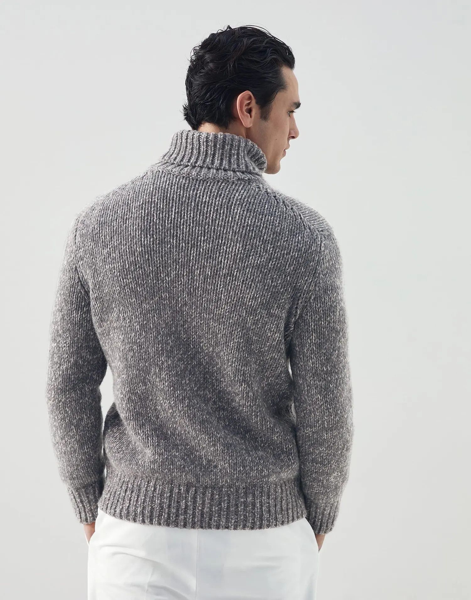 Brunello Cucinelli o1w1db10225 Cashmere Turtleneck Sweater in Grey Size US L / EU 52-54 / 3 - 3 Thumbnail