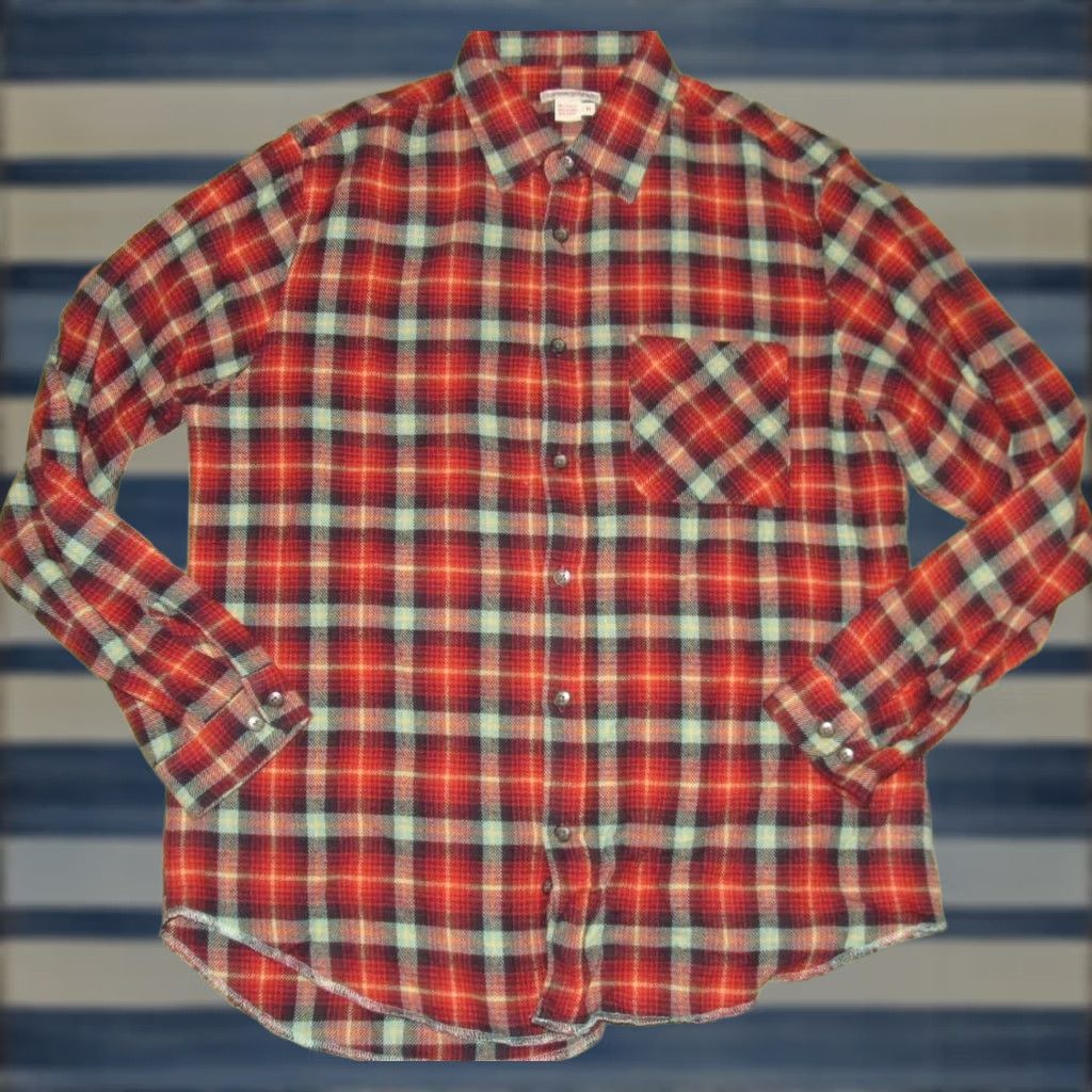 Carbon2Cobalt CARBON2COBALT Red Plaid Long Sleeve Button Down Flannel Shirt Medium M Size US M / EU 48-50 / 2 - 1 Thumbnail
