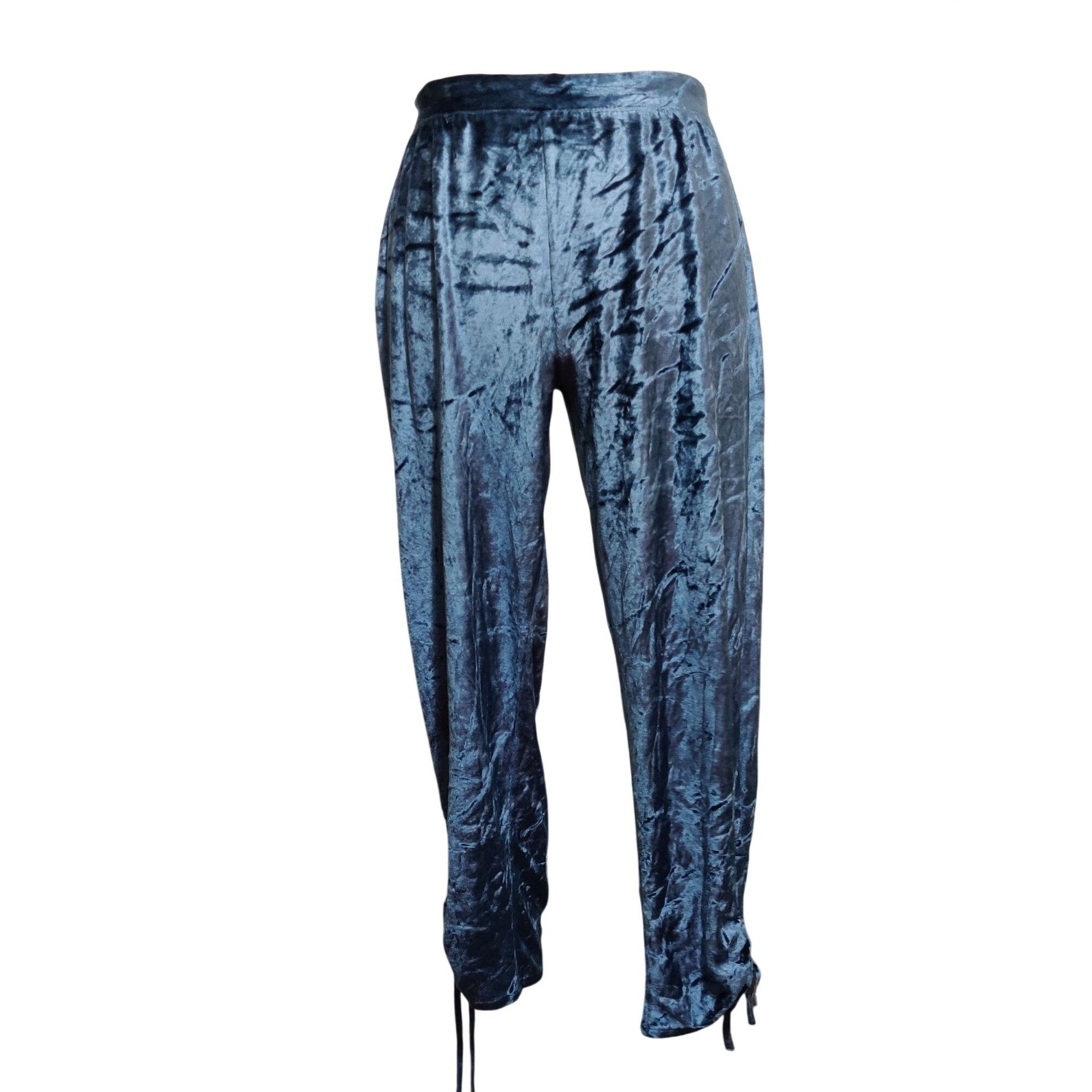 Gap Love By Gap M Womens Blue Velour Pants Stretch Pull On Comfo Size 29" - 2 Thumbnail