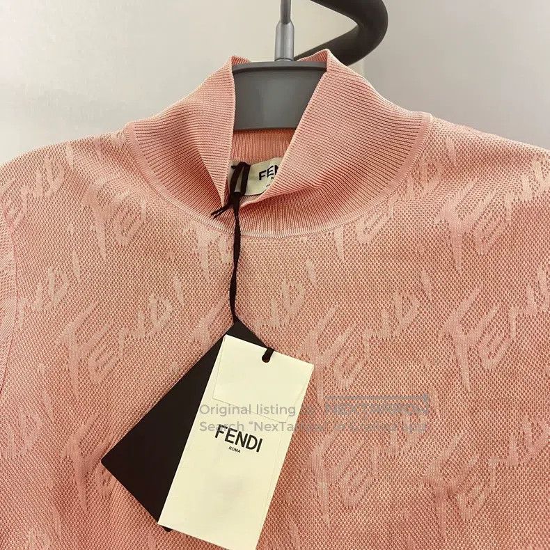 Fendi Fendi SS22 Short High-Neck Short Sleeve Slim Knit Top Size XS / US 0-2 / IT 36-38 - 5 Thumbnail