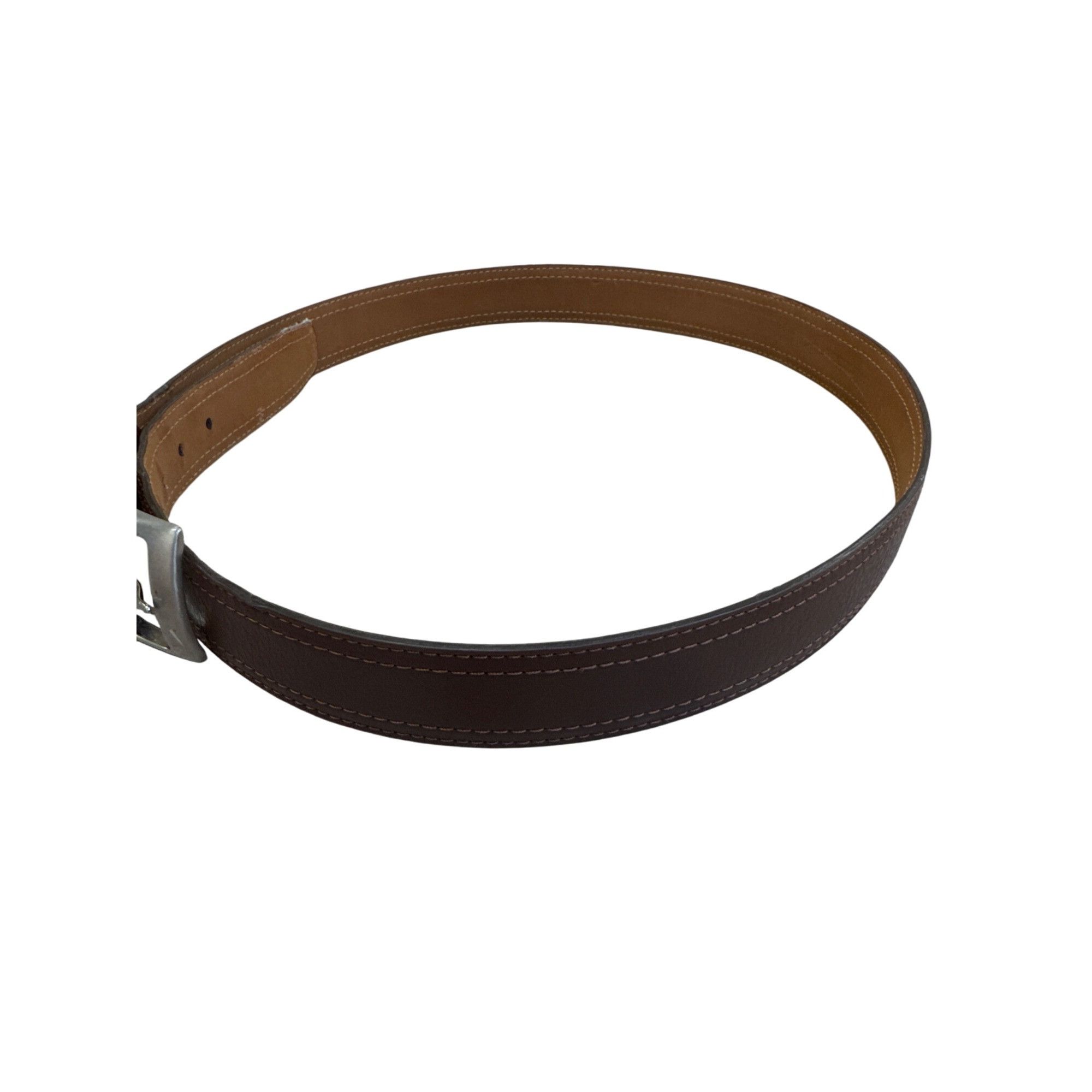 Nike Nike Brown Leather Belt With Silver Buckle For Men Size L SK Size 38 - 2 Thumbnail