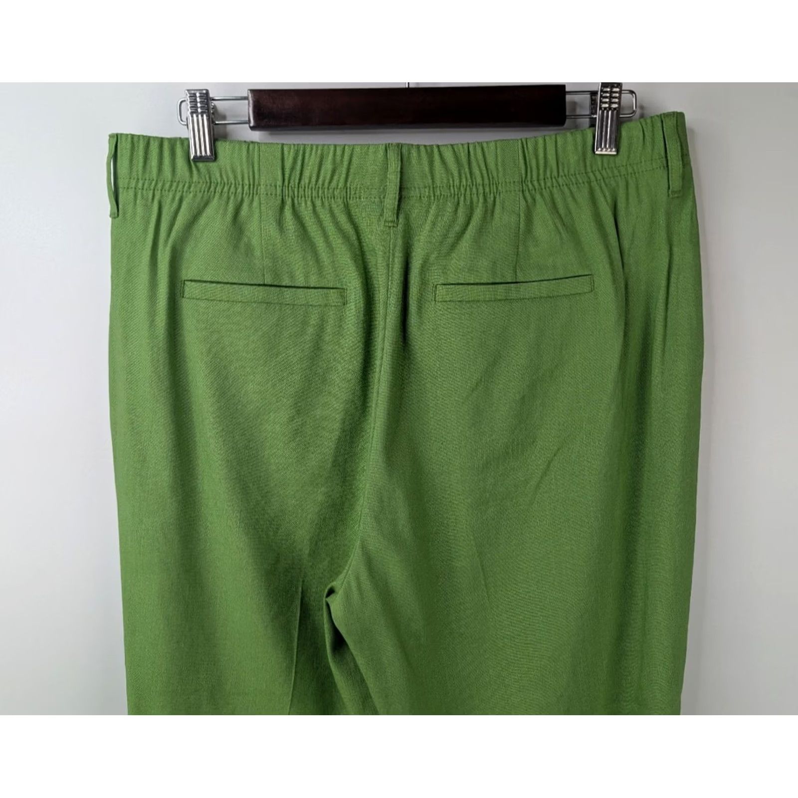J. Jill J. Jill Linen Stretch Pants Women Medium Green Cropped Pull On Lightweight Casual Beach Summer Vacation style Cropped Pockets Womens Size 32" / US 10 / IT 46 - 5 Thumbnail