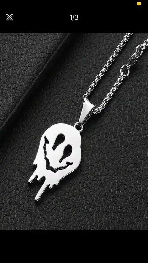 Jewelry Silver chain with smile face Size ONE SIZE - 2 Thumbnail