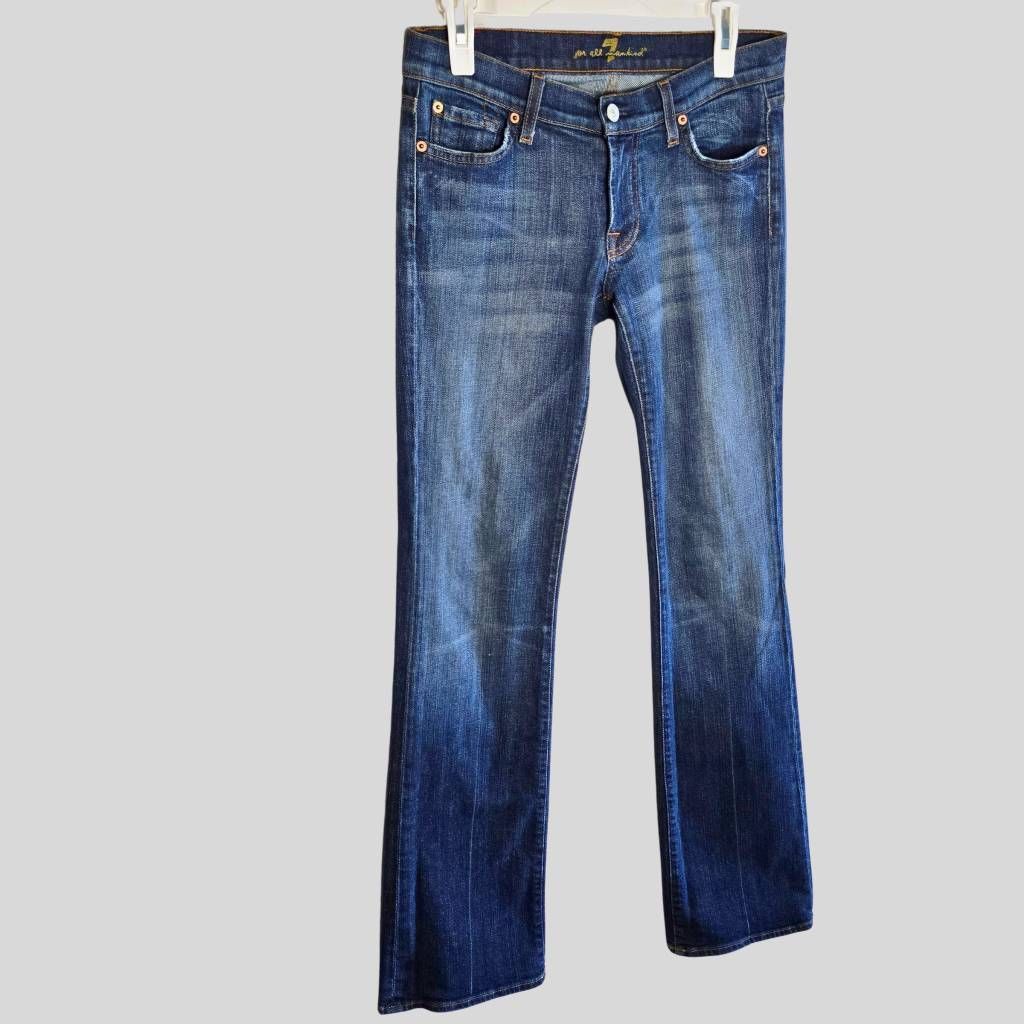 7 For All Mankind 7 For All Mankind Long Legs Bootcut Jeans Sz 28 Dark Wash St Size 28" / US 6 / IT 42 - 3 Thumbnail
