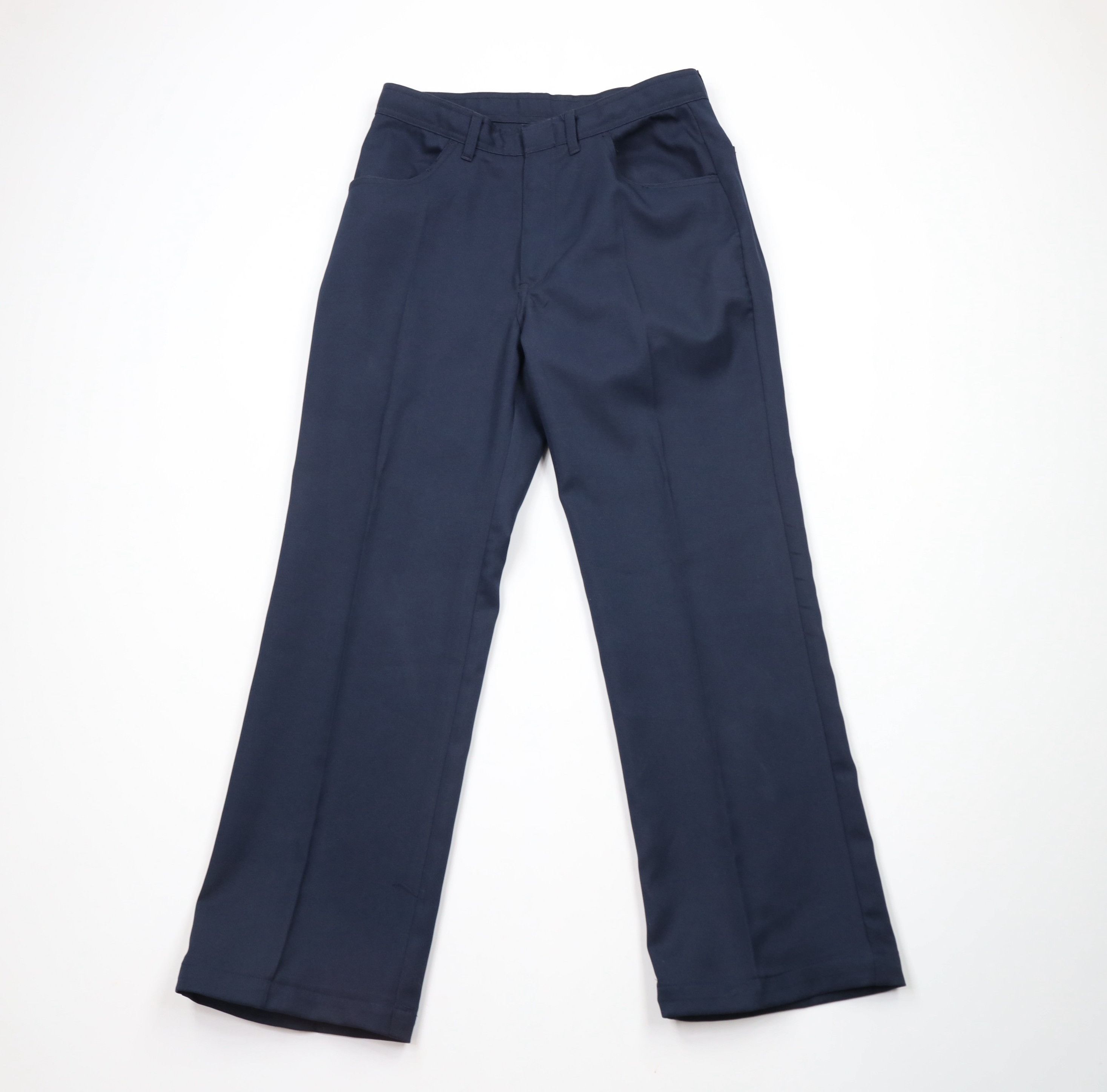 Vintage Vintage 90s Streetwear Knit Flared Wide Leg Chino Pants Navy Size US 32 / EU 48 - 1 Thumbnail