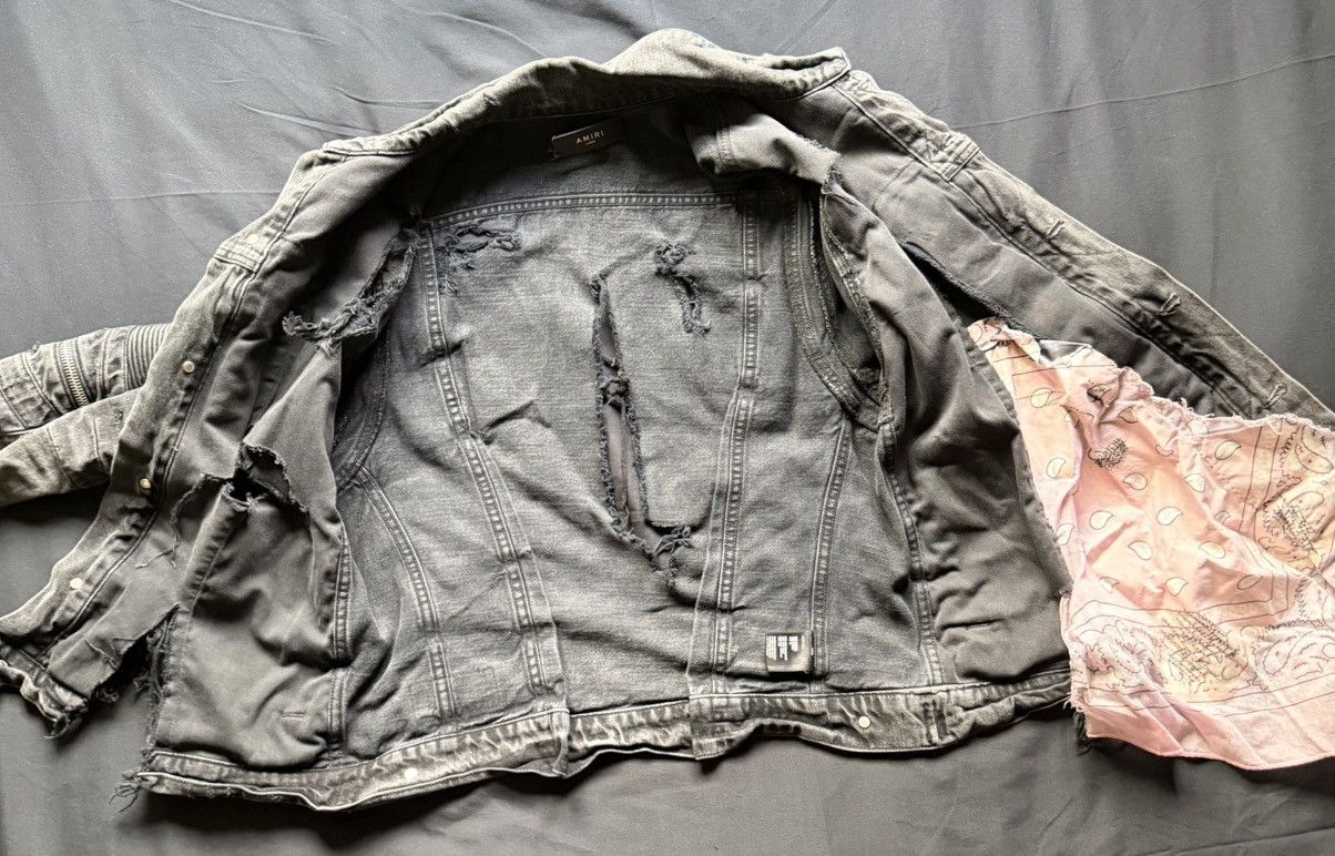 Amiri Amiri Distressed Reconstructed Denim Jacket Large Size US L / EU 52-54 / 3 - 4 Thumbnail