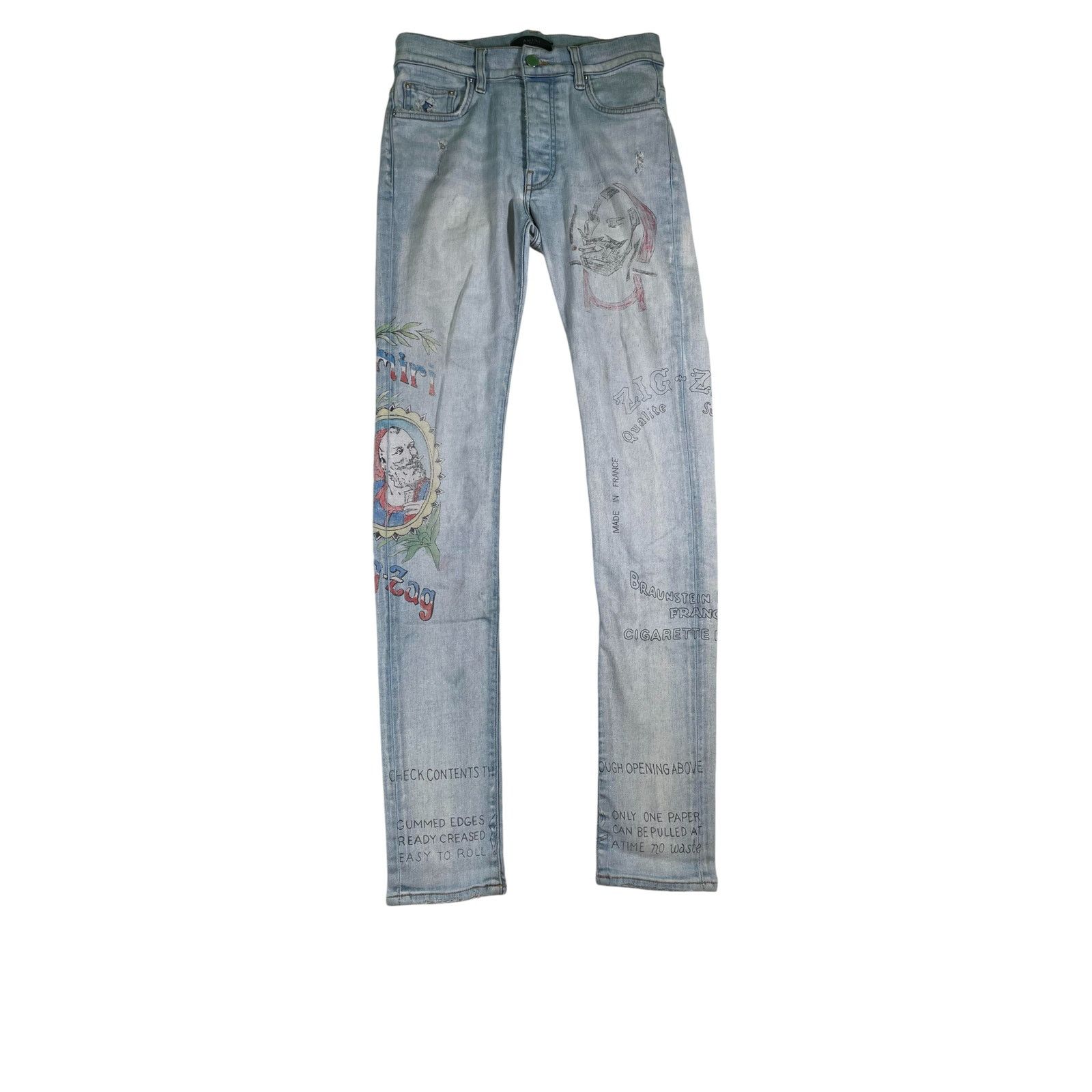 Amiri Amiri Wes Lang Zig Zag Light Wash Jeans Size US 30 / EU 46 - 1 Thumbnail