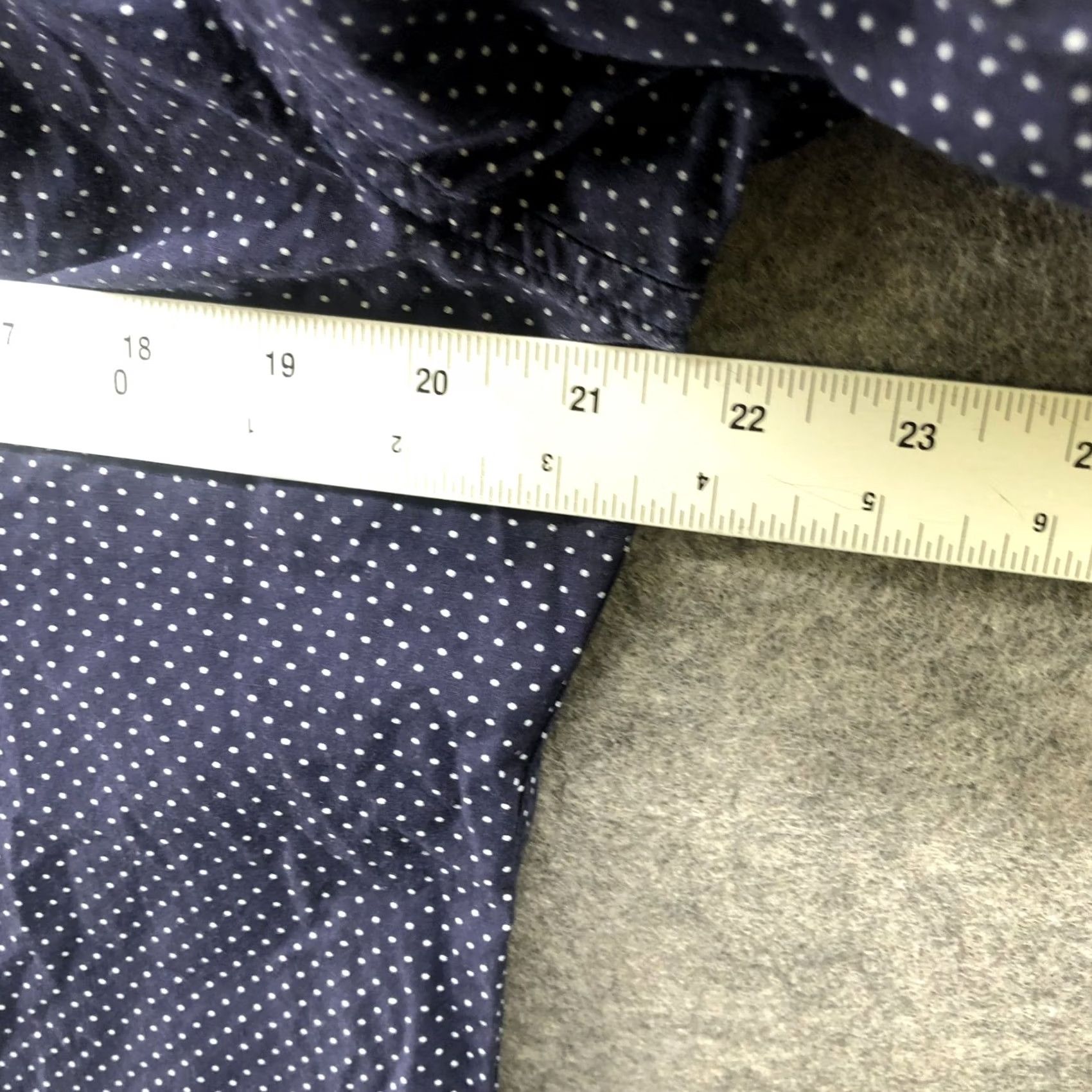 Zara Zara Slim Fit Dress Shirt Mens L Navy Blue White Polka Dot Long Sleeve Button Up Size 42R - 7 Thumbnail
