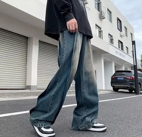 Japanese Brand Midori x Ryou Wide Leg Jeans Baggy Y2k Washed Trousers Size US 31 - 7 Thumbnail