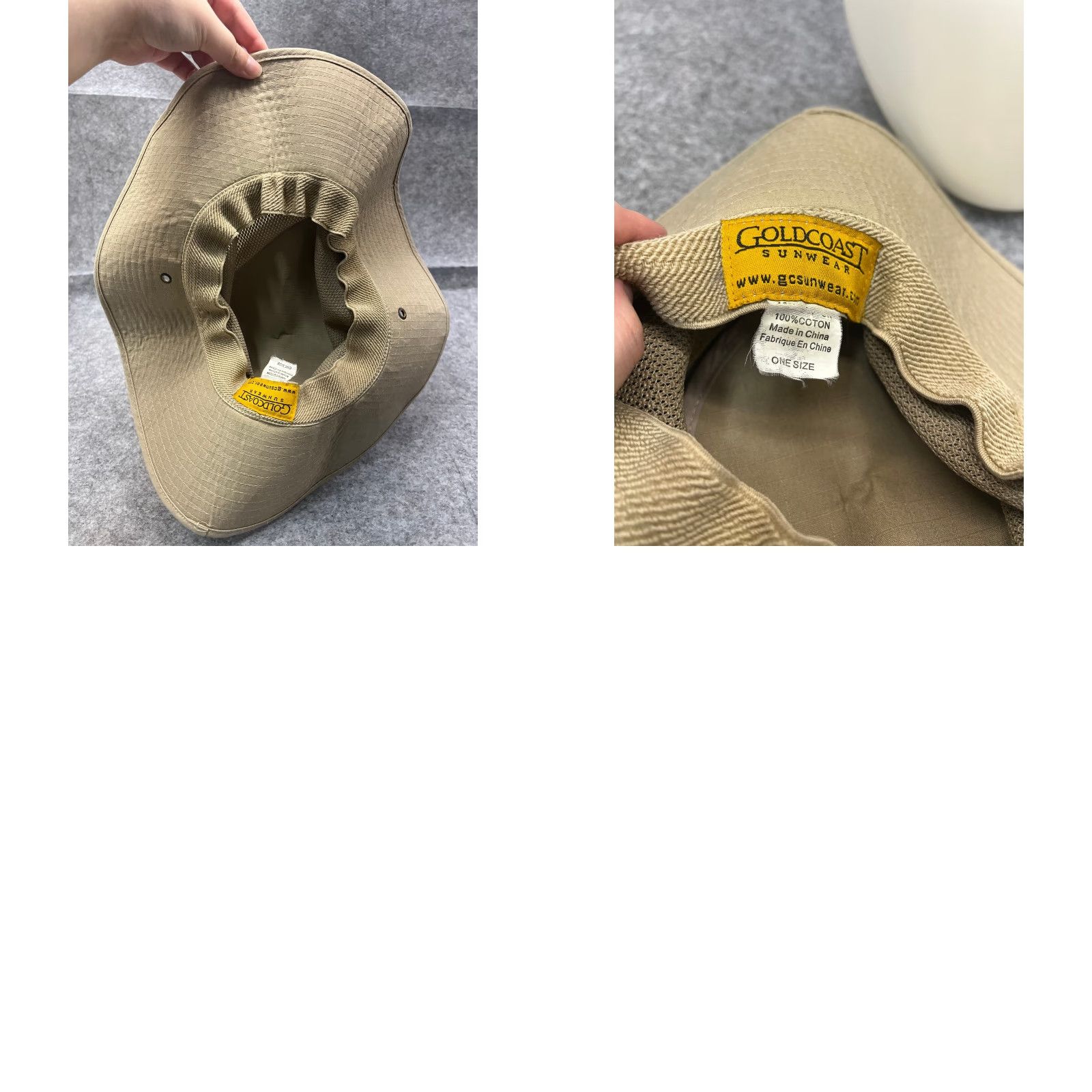 Vintage Goldoast Sunwear Bucket Hat Adult One Size Beige 100% Cotton Camp Beach Hat/Cap Unisex Adults Beige Bucket Hat 100% Cotton Summer Beach Camp Outdoor Size ONE SIZE - 9 Thumbnail