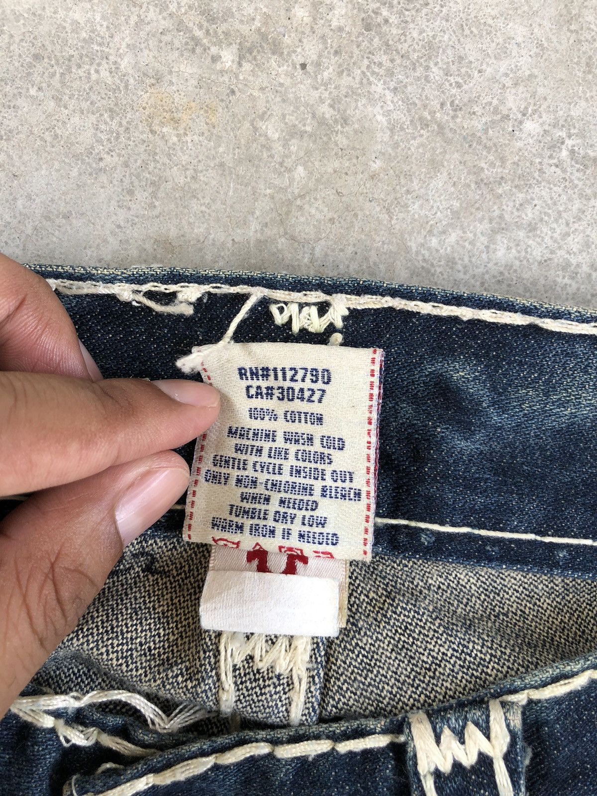 True Religion Vintage True Religion Mini Flared White Stitch Distressed Size US 31 - 18 Thumbnail
