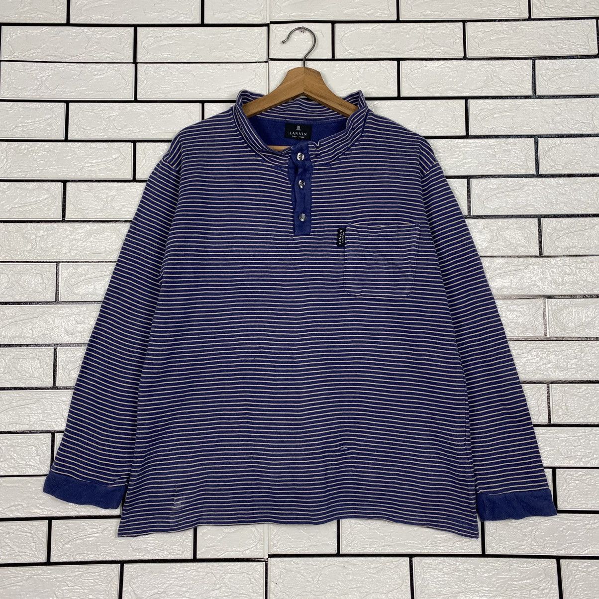 Lanvin 📌Vintage Hickory Chore Sweatshirt Striped Lanvin Size US M / EU 48-50 / 2 - 2 Thumbnail