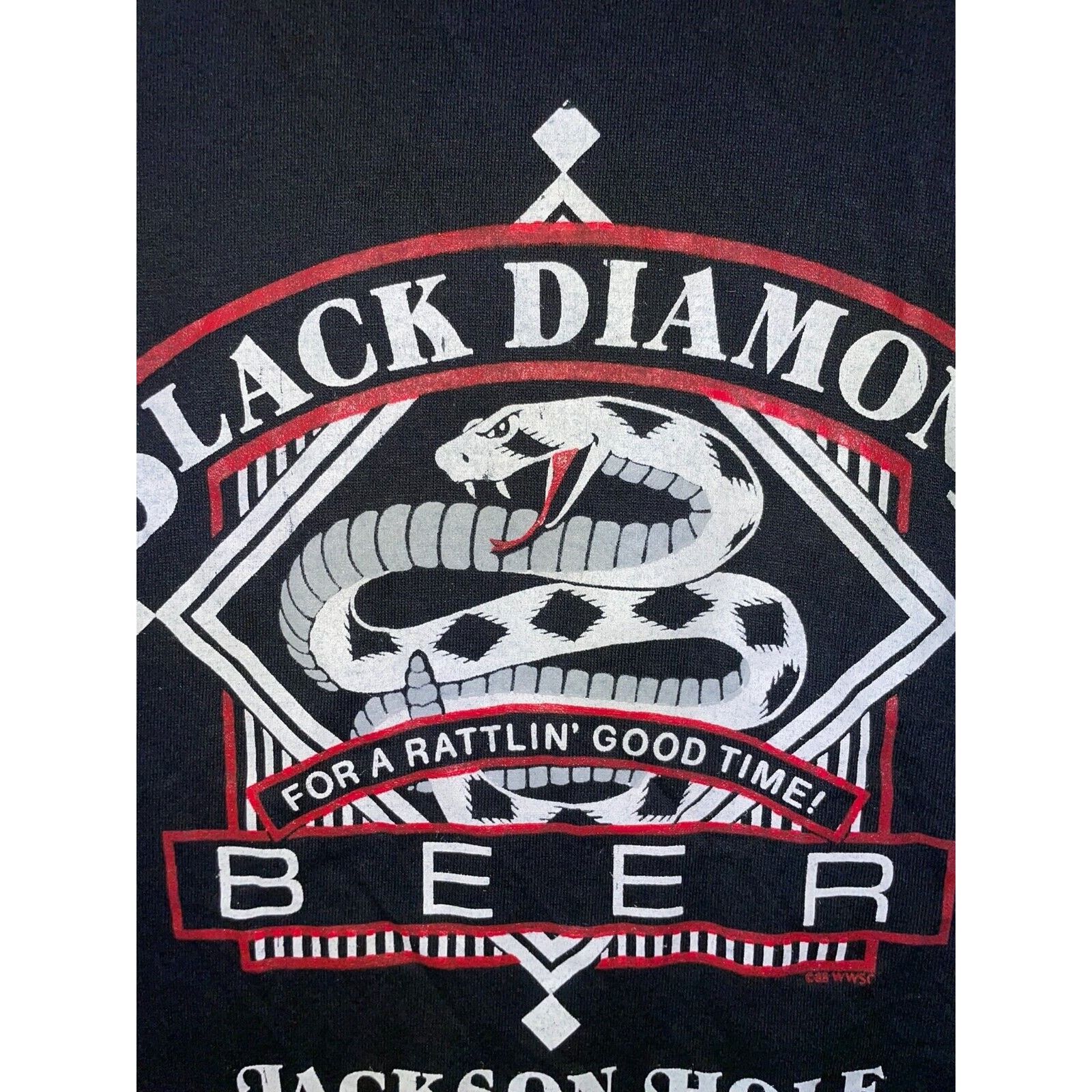 Jerzees Vintage Beer Shirt Black Diamond Jackson Hole Tee 80s VTG M Size US M / EU 48-50 / 2 - 2 Thumbnail