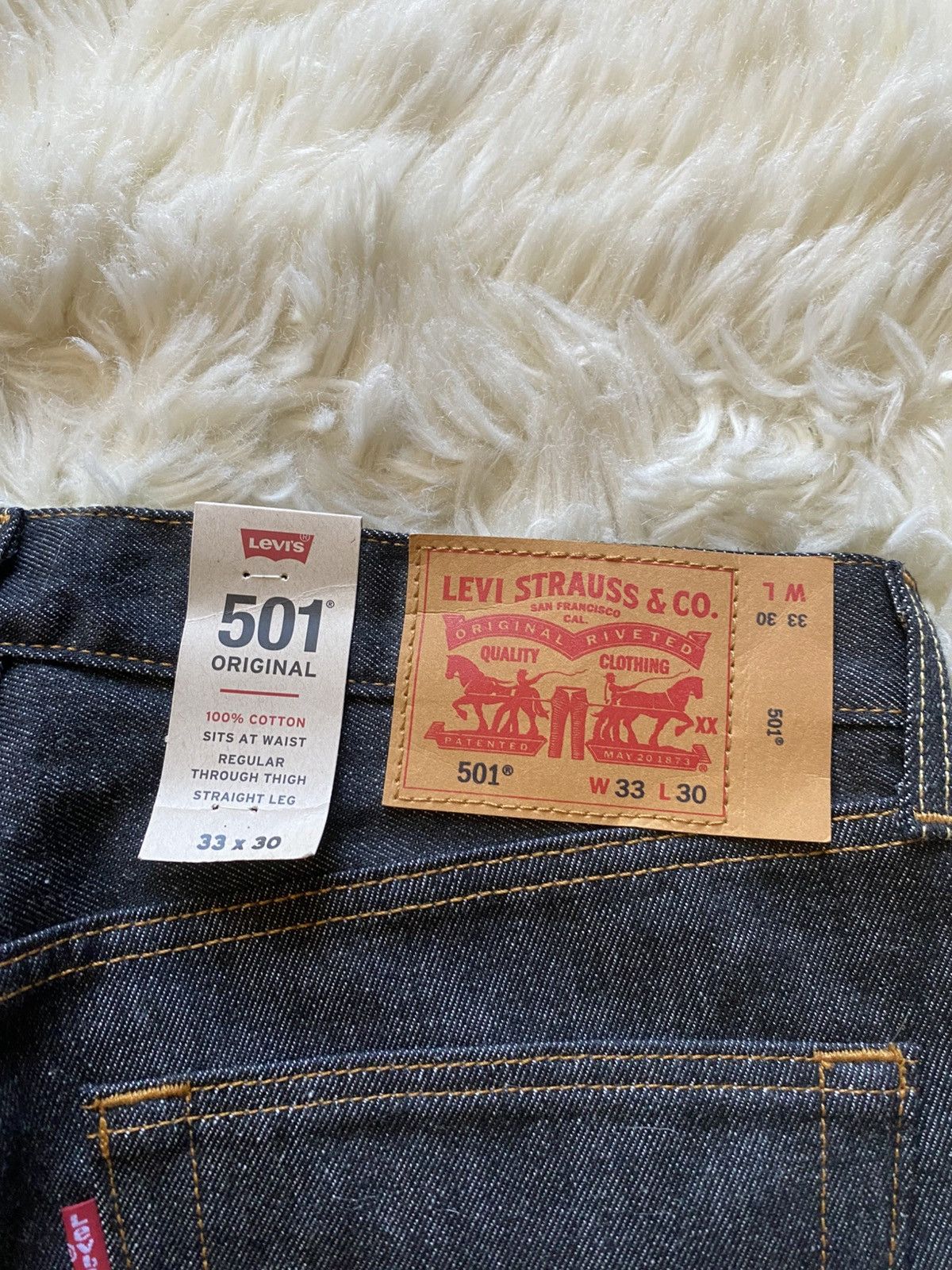 Levi's Levis 501 Raw Denim Jeans Dark Wash Y2K Straight Size US 33 - 8 Thumbnail