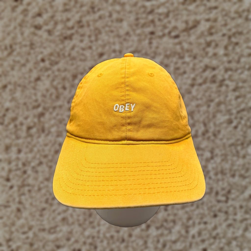 Obey OBEY Hat Cap Strap Back Adult One Size Yellow 100% Cotton Embroider Beach Twill Size ONE SIZE - 1 Thumbnail