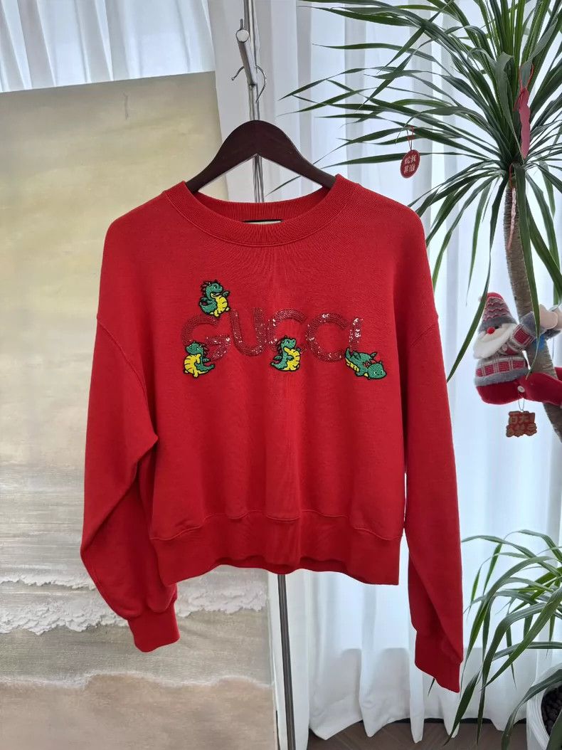 Gucci Red Gucci Sweatshirt with Logo Size US L / EU 52-54 / 3 - 1 Thumbnail
