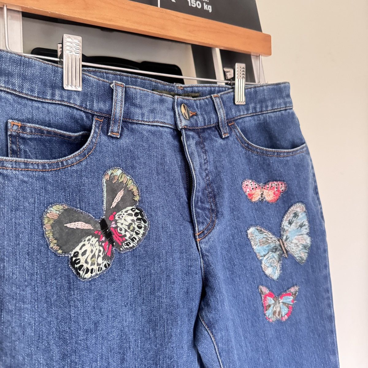 Valentino Valentino Butterfly Patches Flared Jeans Size 25" / US 0 / IT 36 - 6 Thumbnail