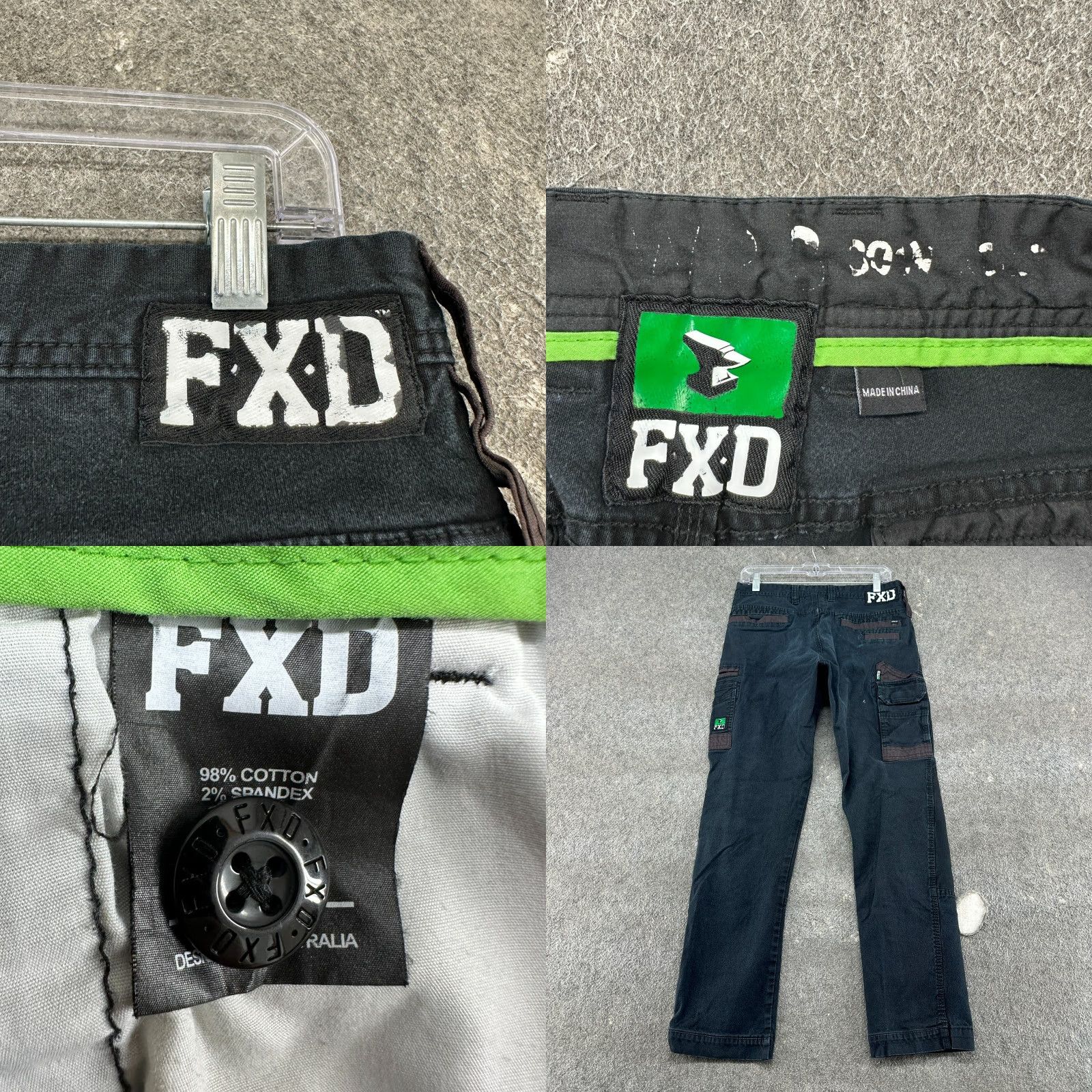 Vintage FXD Pants Mens 30x32 Black Canvas Cargo Straight Workwear Cotton WP-3 Utility Pants Size US 30 / EU 46 - 9 Thumbnail
