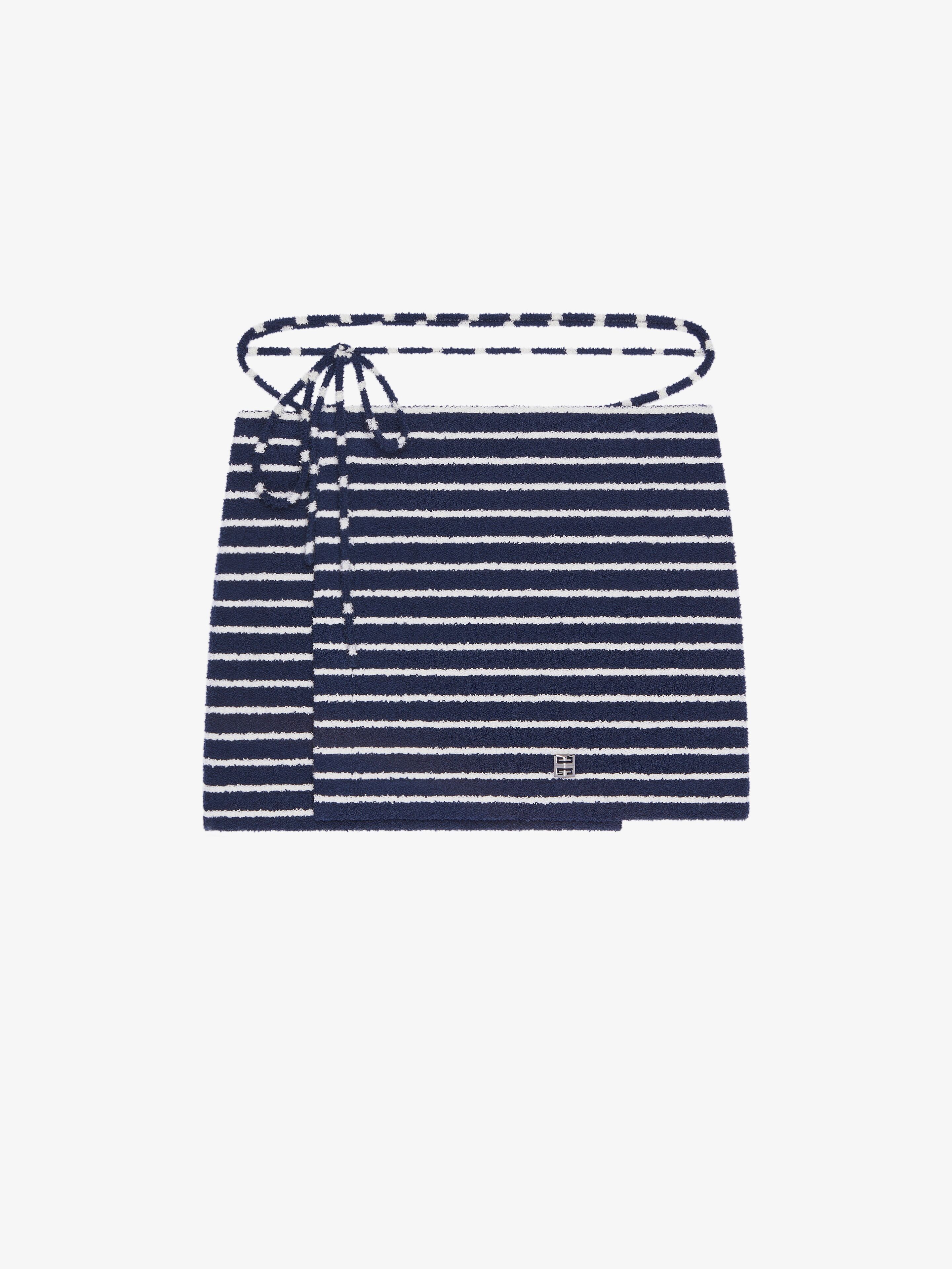 o1w1db10825 Towelling Wrap Skirt in Blue/White