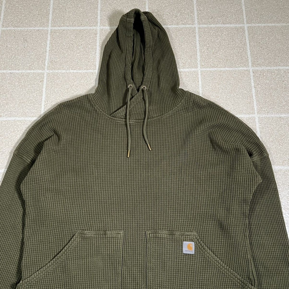 Carhartt Carhartt Womens XL Green Hooded Thermal Shirt Waffle Size XL / US 12-14 / IT 48-50 - 2 Thumbnail