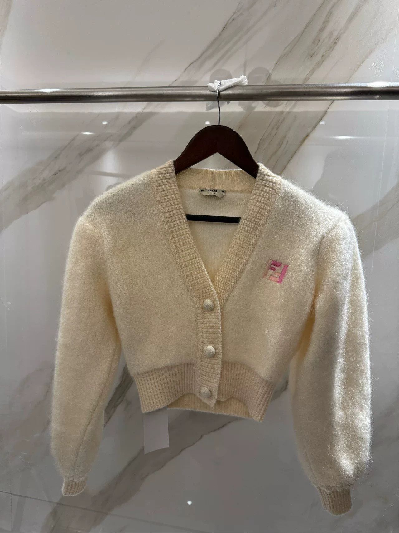 Fendi Fendi White Mohair Cardigan Size 36 Size US XS / EU 42 / 0 - 1 Thumbnail