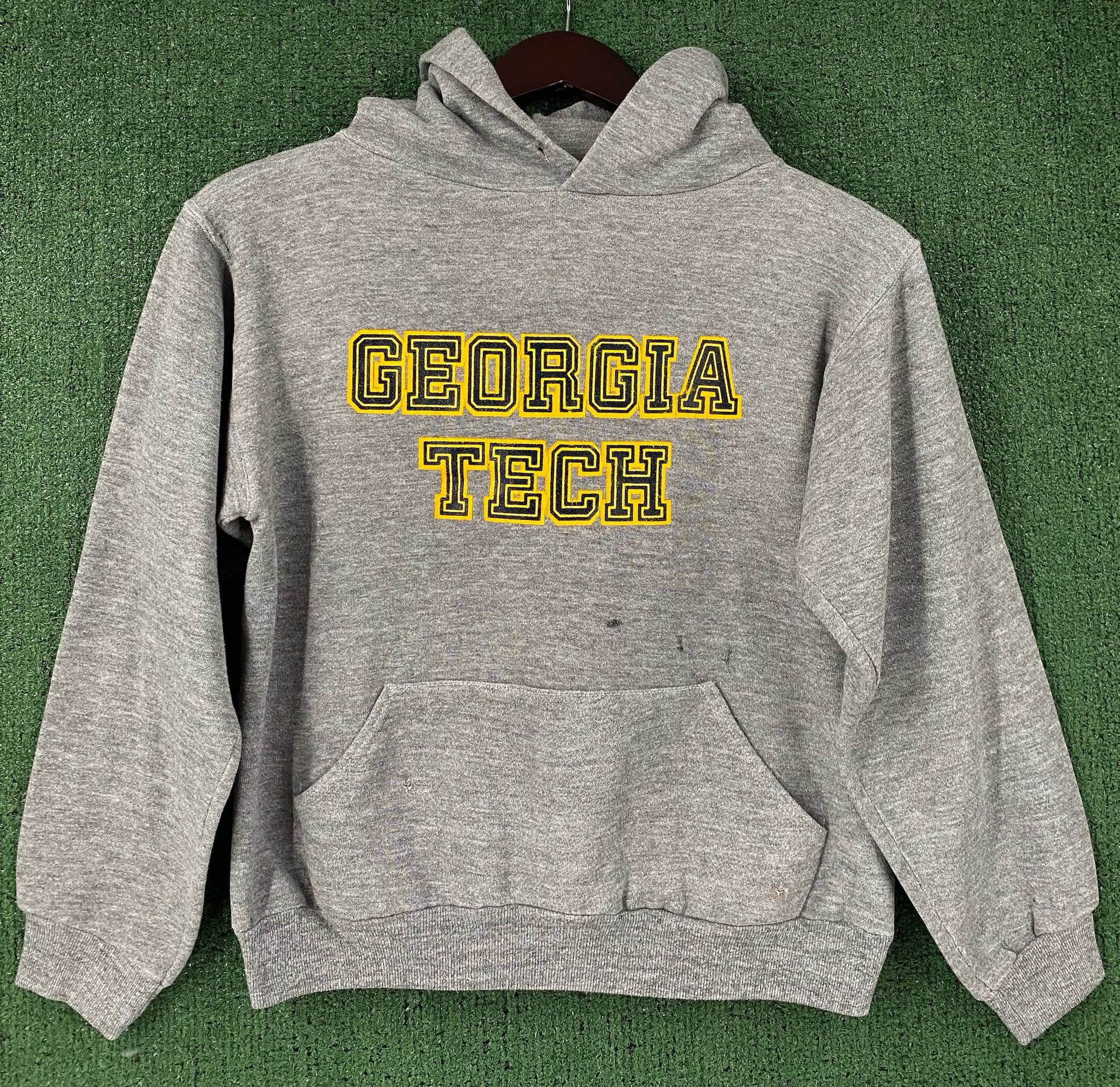Russell Athletic 70’s Russell Athletic Georgia Tech Distressed Hoodie Small Size S / US 4 / IT 40 - 1 Thumbnail