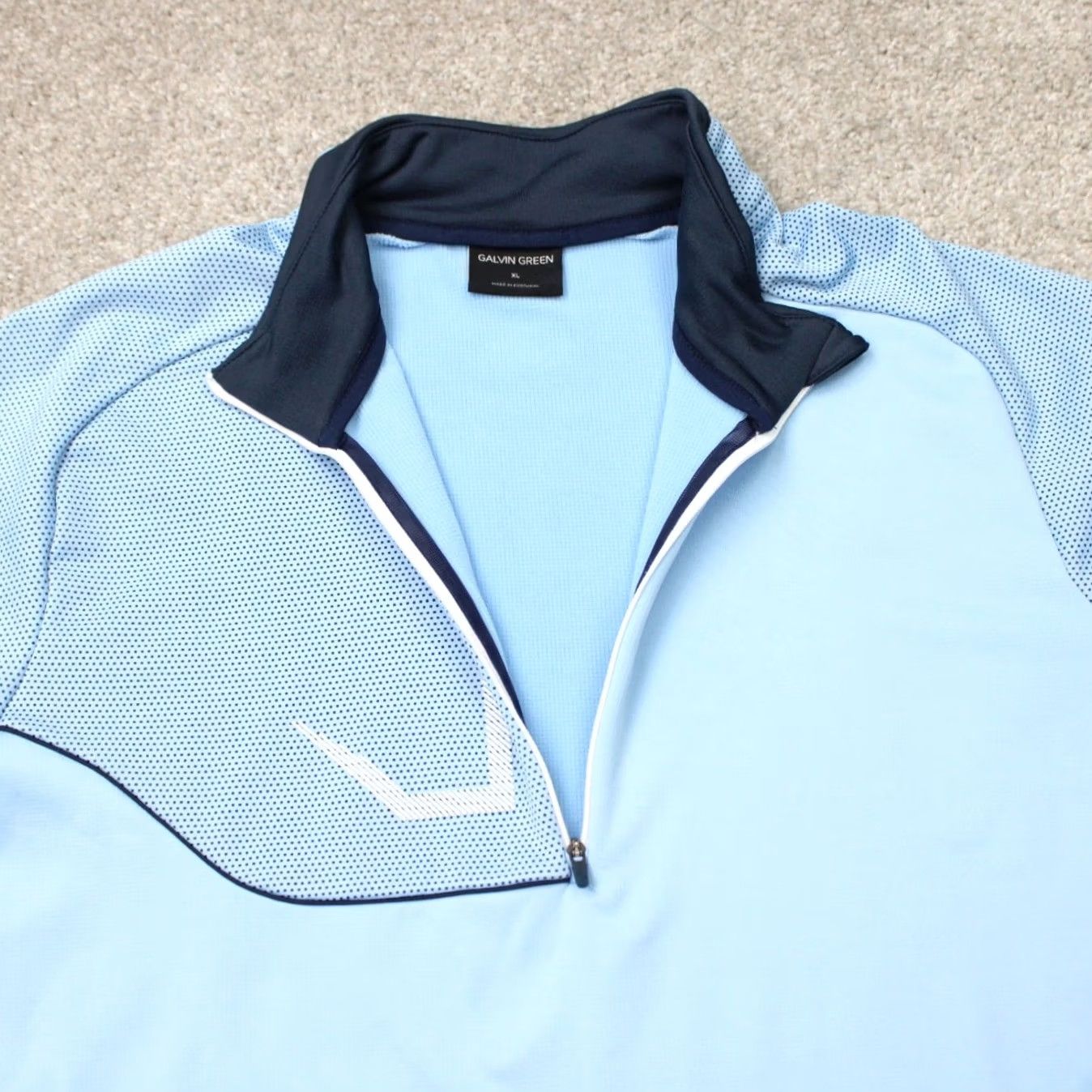 Galvin Green Galvin Green Shirt Mens XL Blue 1/4 Zip Golf Long Sleeve Polyester Stretch Size US XL / EU 56 / 4 - 5 Thumbnail