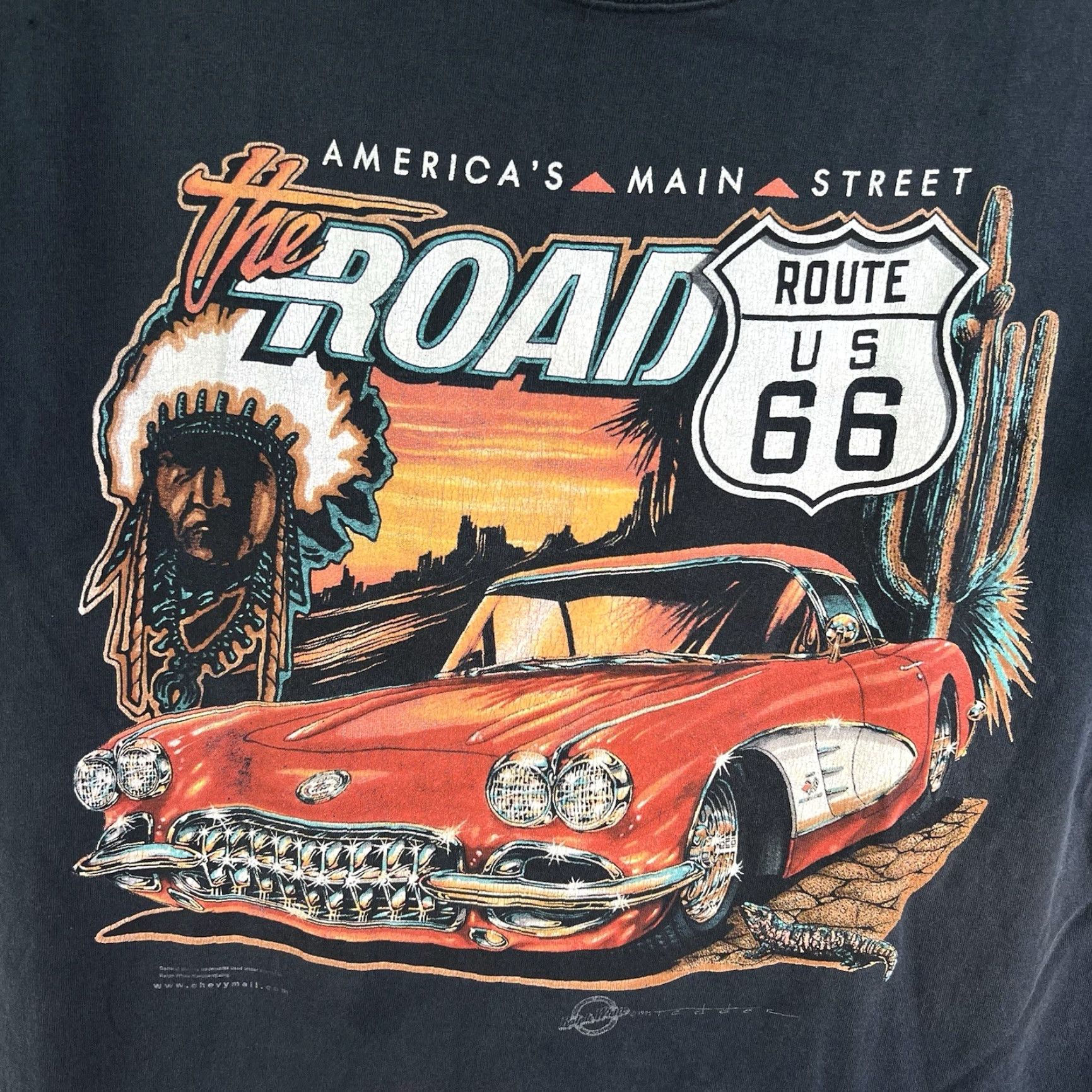 Route 66 VINTAGE Route 66 T-Shirt Men Size L Black 90s Cars Classic Short Sleeve Size US L / EU 52-54 / 3 - 2 Thumbnail