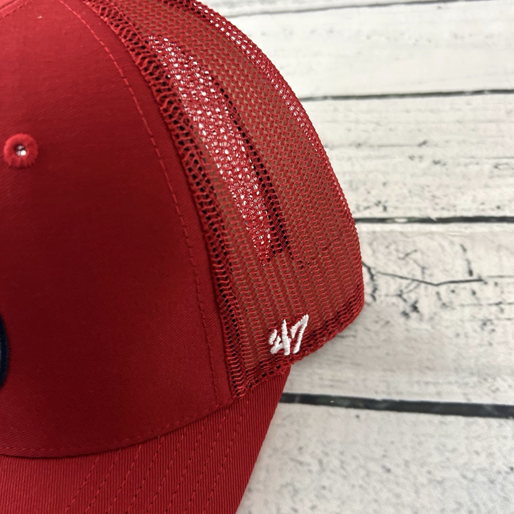 47 47 Brand Anaheim Angels Adjustable Snapback Trucker Hat Men's Red Size ONE SIZE - 2 Thumbnail