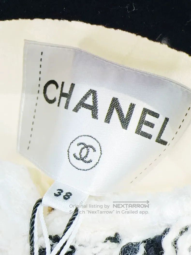 Chanel Chanel 20B white black rolled-edge zipper braided jacket Size XS / US 0-2 / IT 36-38 - 6 Thumbnail