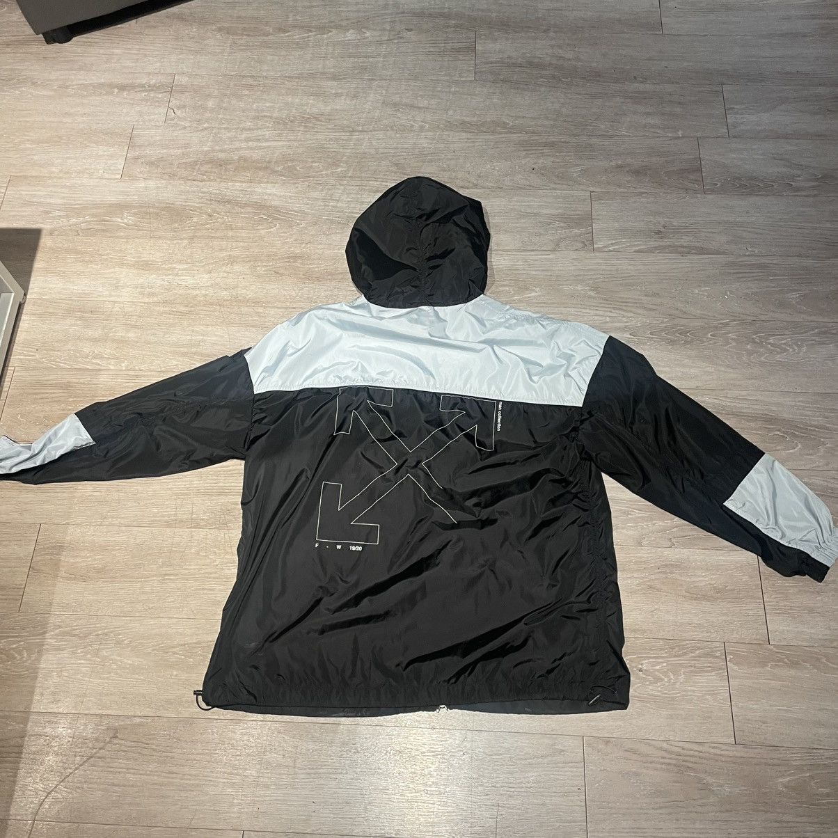 OFF-WHITE Unfinished Windbreaker Jacket Oversized Size Xs
