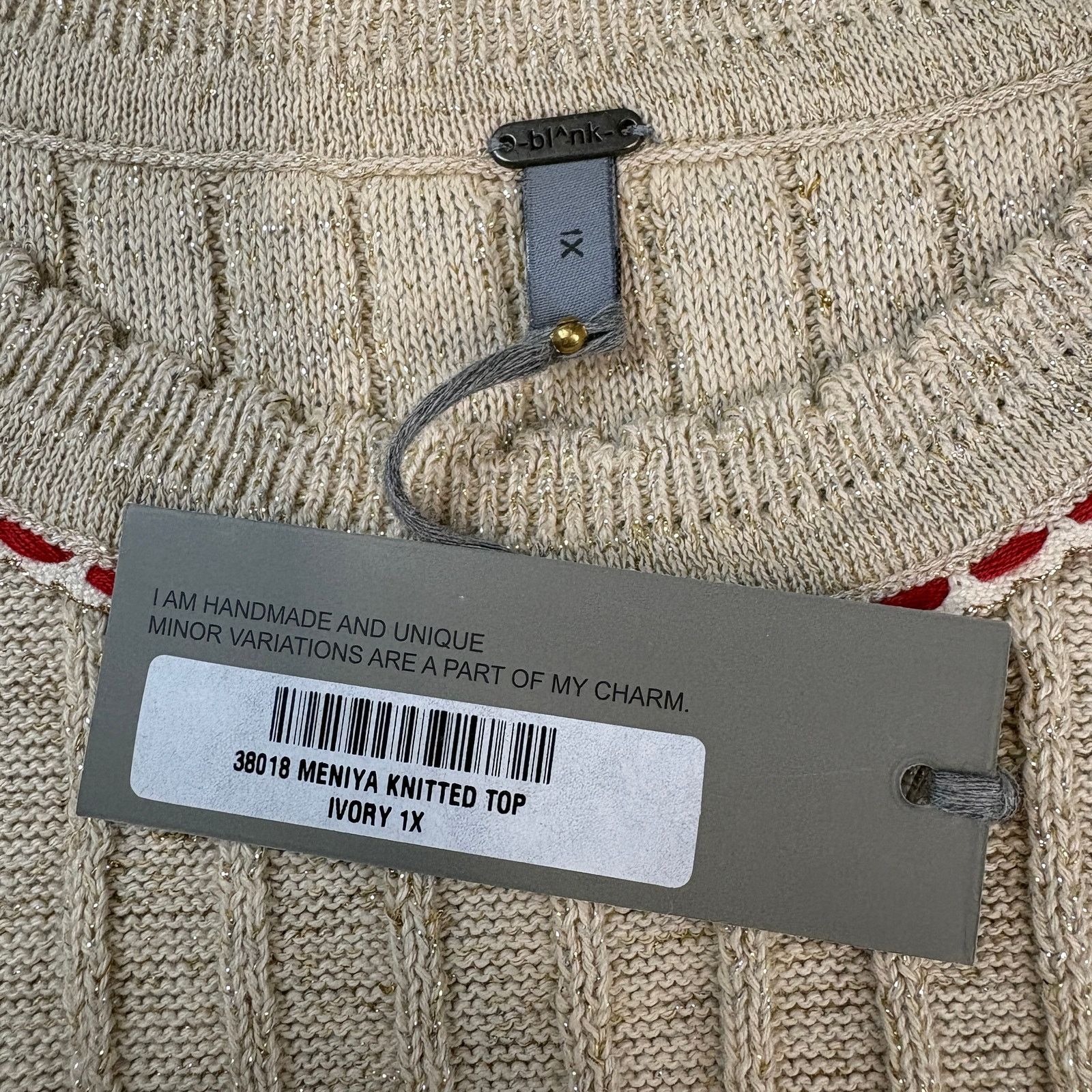 Anthropologie NWT Anthropologie Bl-nk London Meniya Knitted Top Ivory 1X Size XXL / US 16-18 / IT 52-54 - 3 Thumbnail