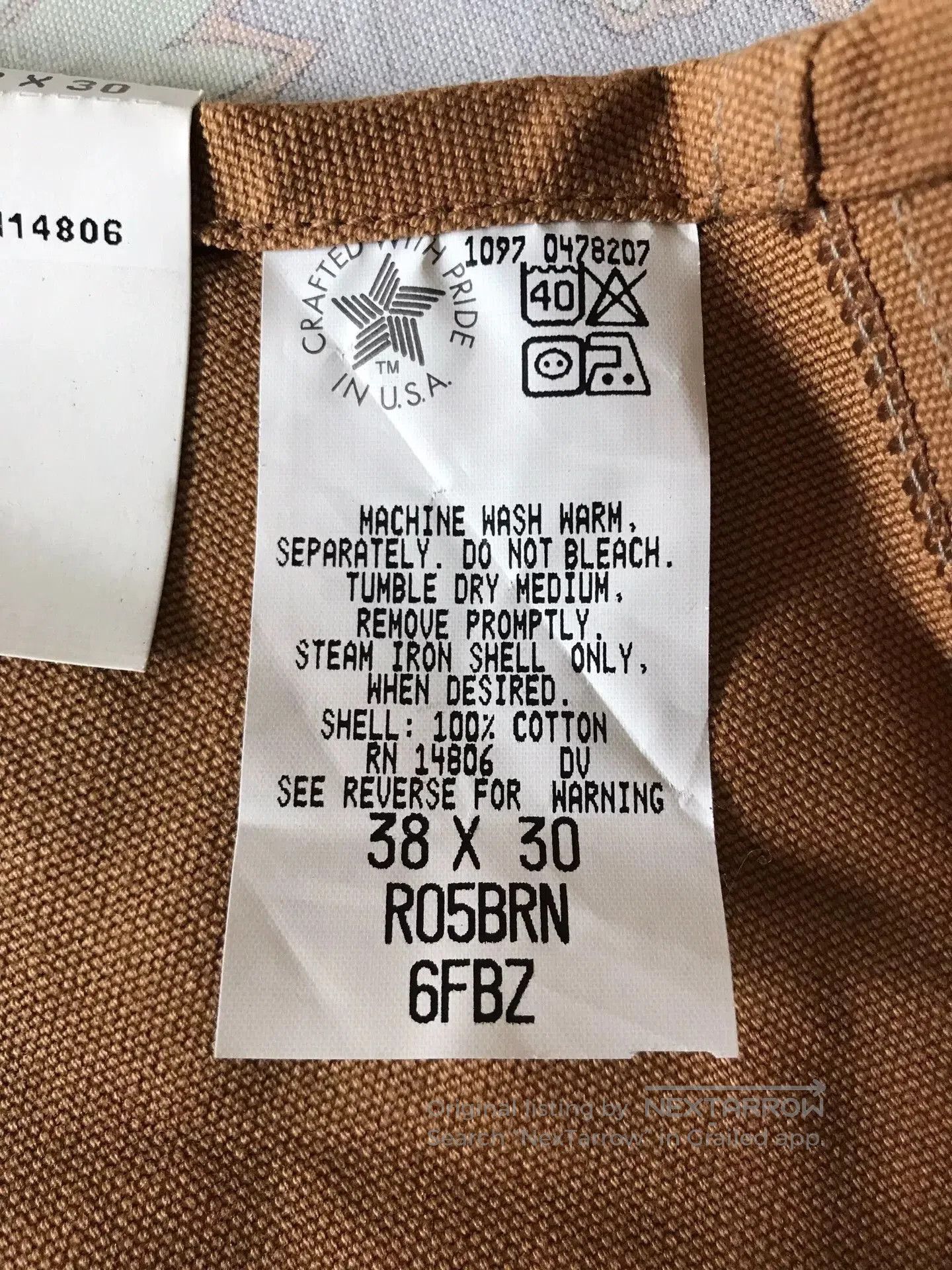 Carhartt Carhartt 6FBZ R05 Brown Bib Overalls W38L30. Size US 38 / EU 54 - 9 Thumbnail