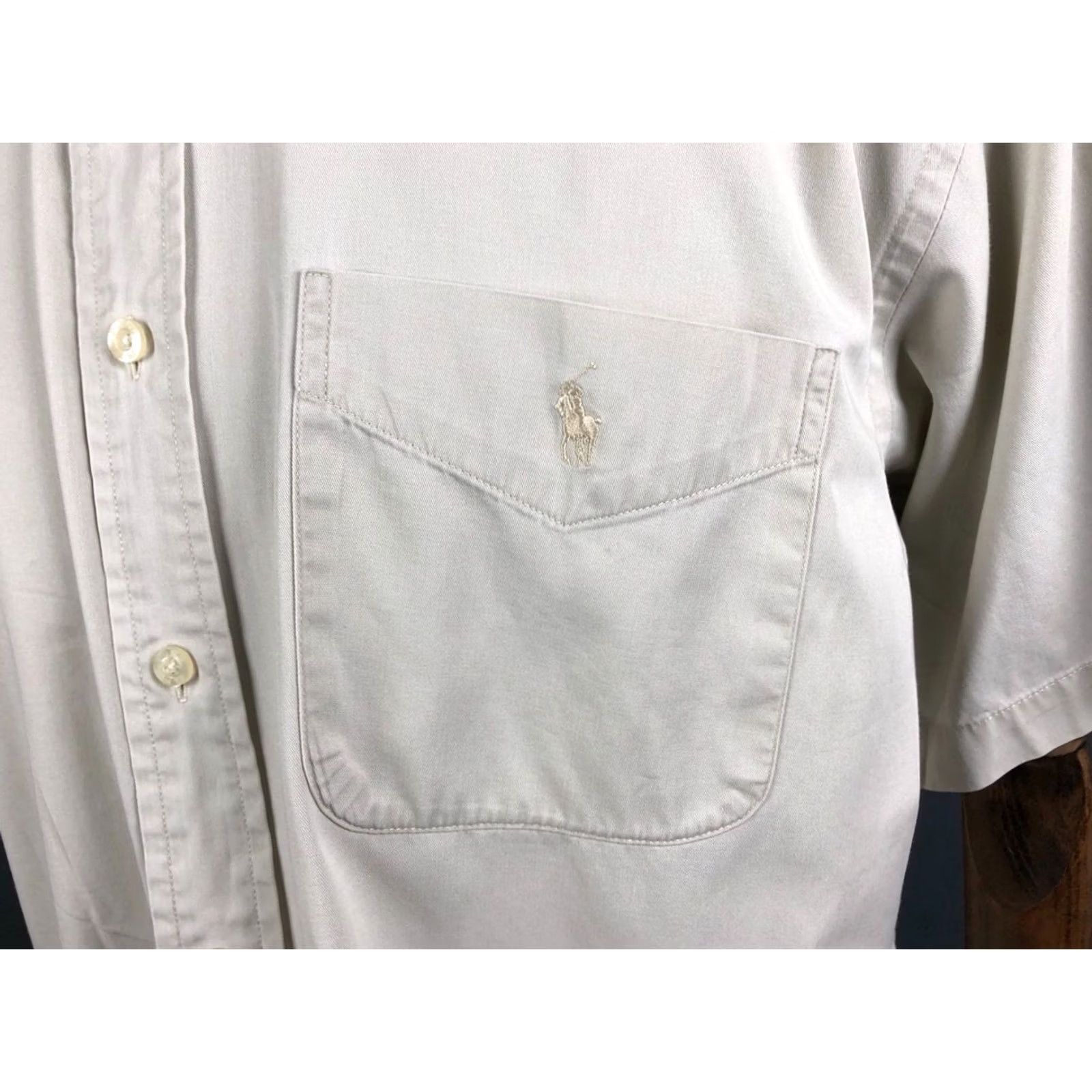 Ralph Lauren Ralph Lauren Men's Shirt Ivory Cotton Classic Casual Button-Up Size 16.5 Size US XL / EU 56 / 4 - 7 Thumbnail