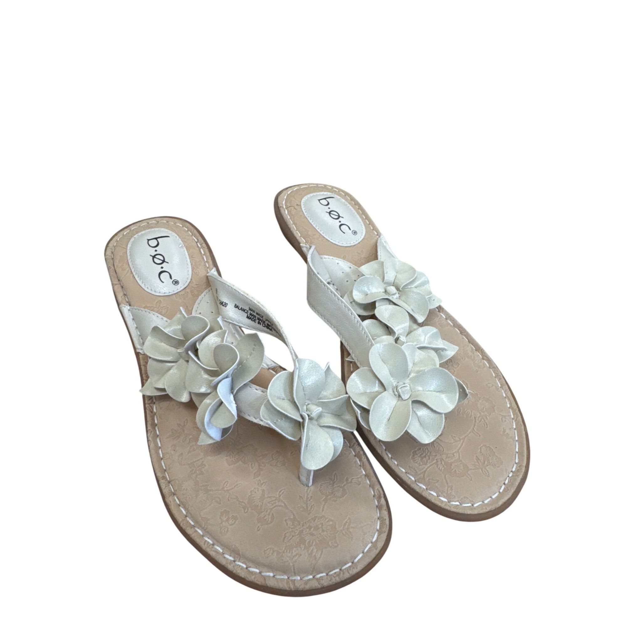 Born B.O.C Womens Light Green & Tan Floral Slip-On Sandals Size 8 Size US 8 / IT 38 - 10 Thumbnail